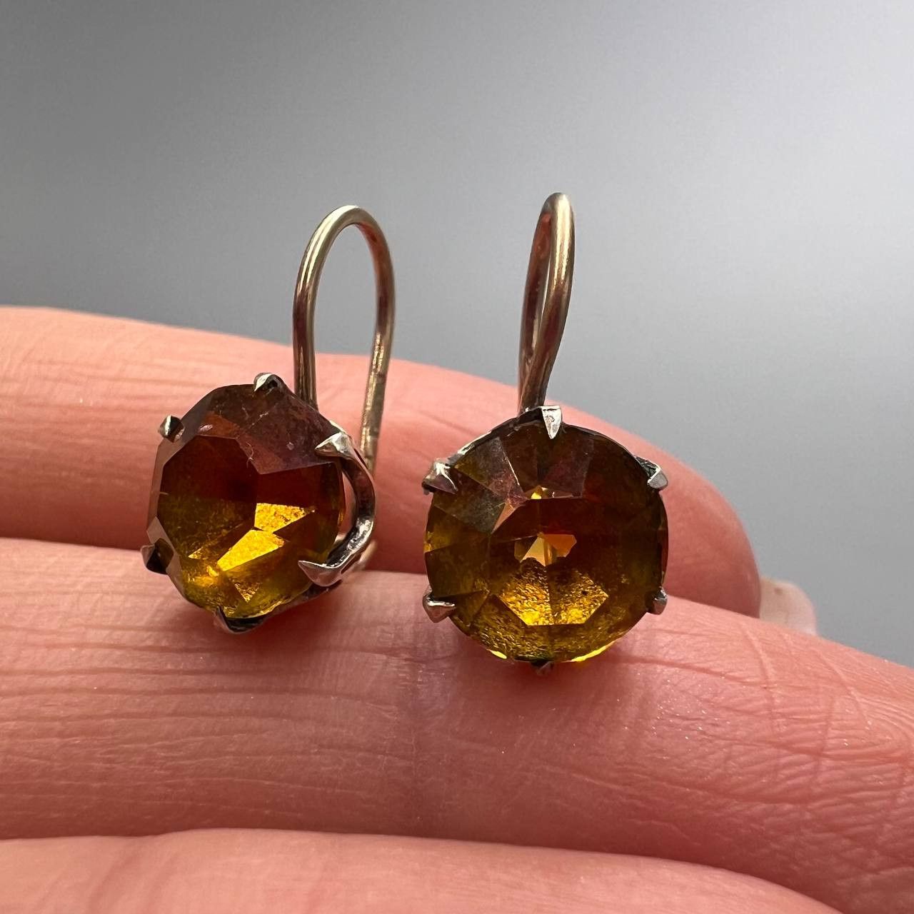 Vintage 1970s Vintage USSR 875 Silver Gold Plated Stud Earrings Size ONE SIZE - 3 Thumbnail