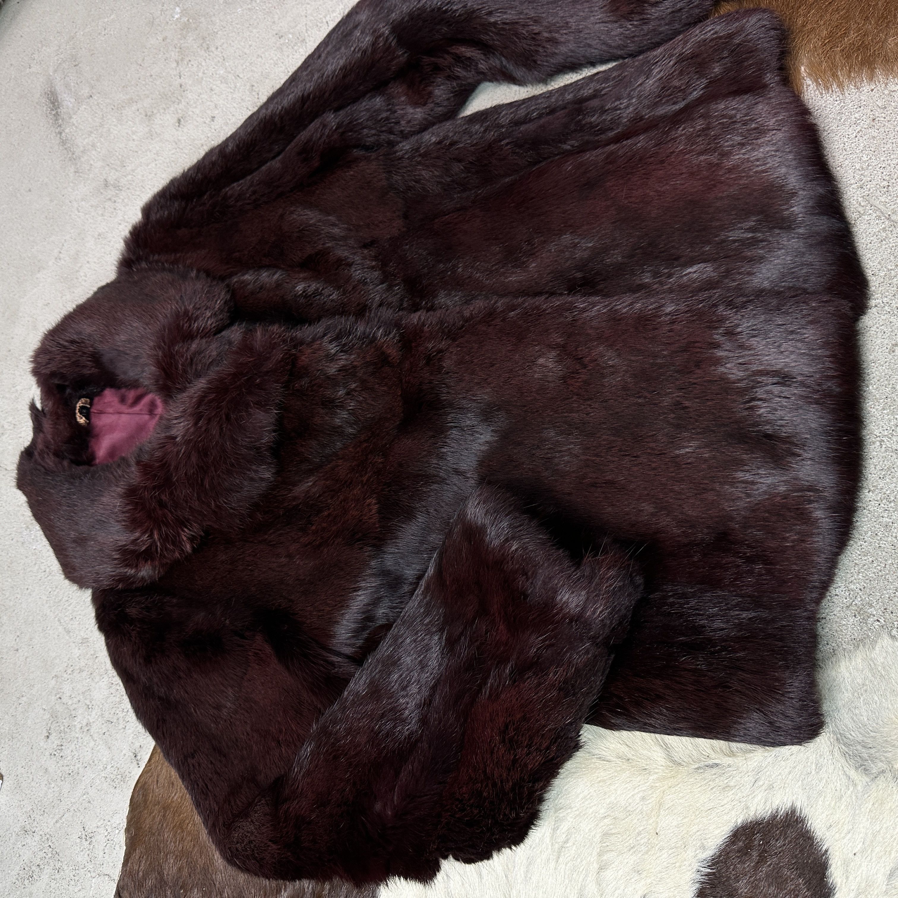 Vintage Vintage Old Money Cherry Red Real Rabbit Fur 90s Size S / US 4 / IT 40 - 3 Thumbnail