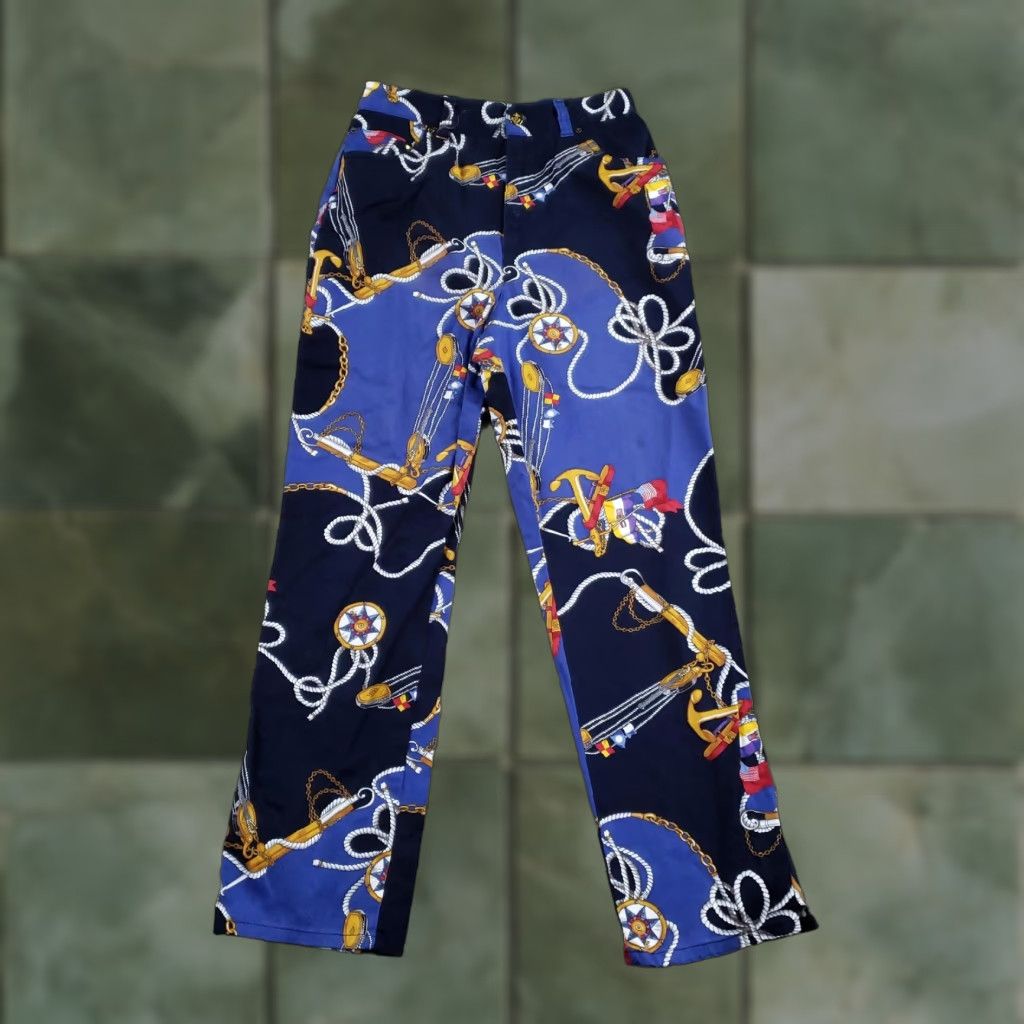 Ralph Lauren Lauren Ralph Lauren Pants Womens Size 4 Blue Nautical Rope Anchor Print Stretch Lights Size 27" / US 4 / IT 40 - 1 Thumbnail