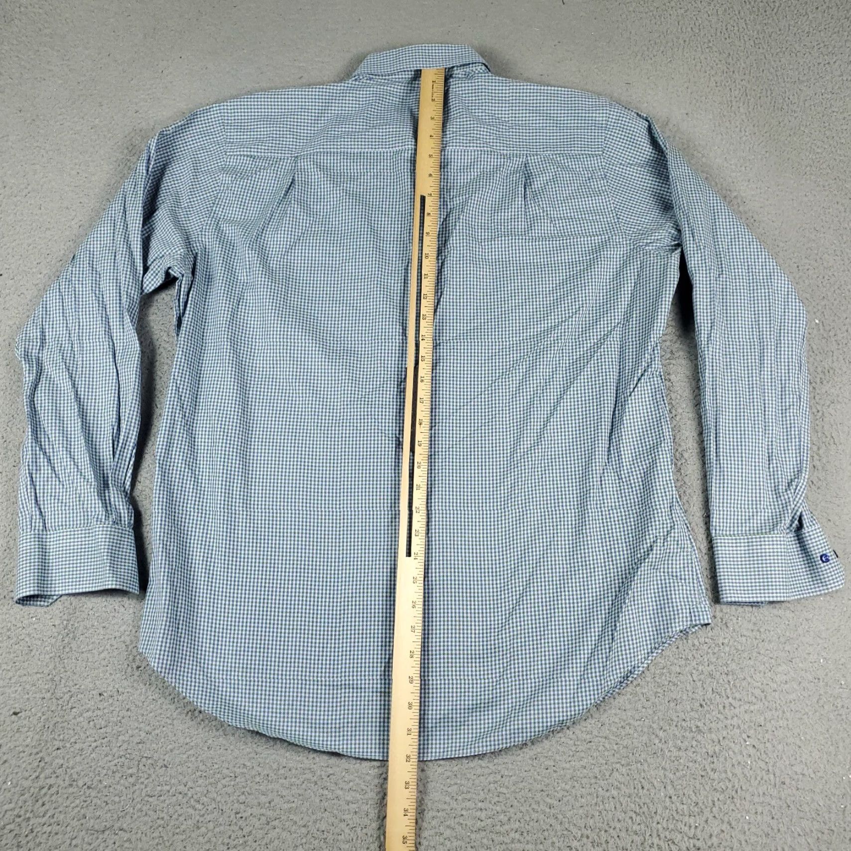 David Donahue David Donahue Shirt Mens XL Blue Check Button Up Long Sleeve Casual Formal Party Cocktail Travel Wedding Workwear Size US XL / EU 56 / 4 - 3 Thumbnail