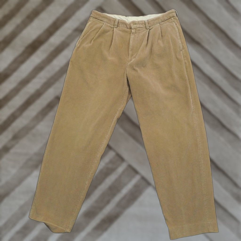 Nautica VINTAGE Nautica Pants Mens 38x32 Khaki Corduroy Baggy 90s Tan Beige 36x32 Khakis 90s Mens Size US 36 / EU 52 - 1 Thumbnail