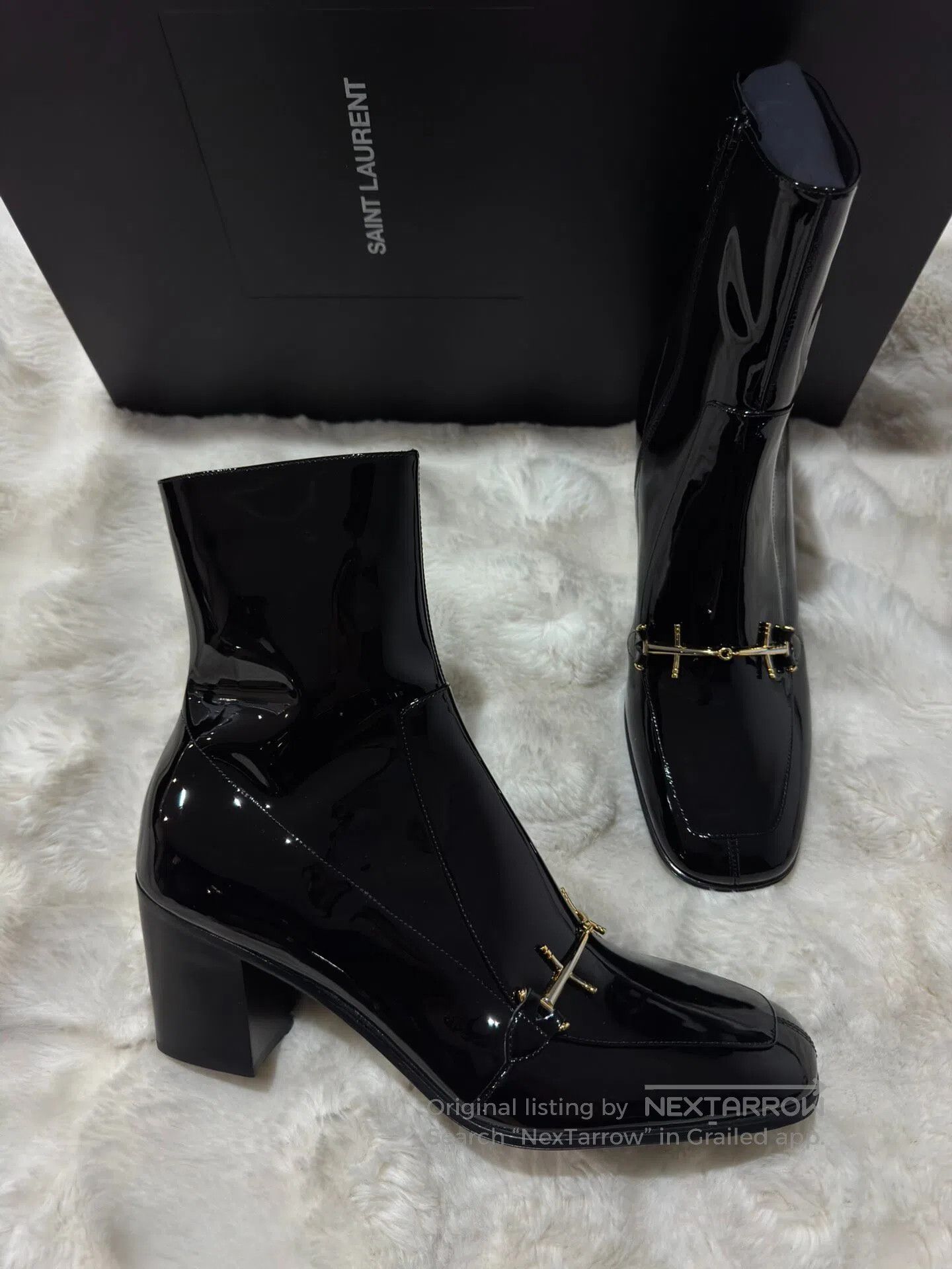 Saint Laurent Paris Saint Laurent Paris Black and Gold Men's Boots| Size US 7 / EU 40 - 1 Thumbnail