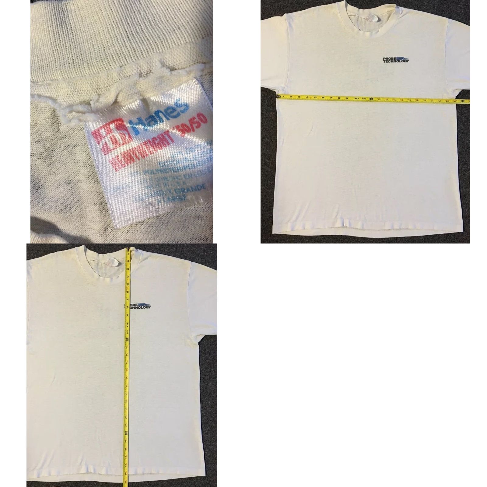 Apple VINTAGE Probe Technology Faded Distress Shirt XL White Men's T-Shirt 90s Vaporwave Grunge Tech California USA Neon 80s Retro Size US XL / EU 56 / 4 - 10 Thumbnail