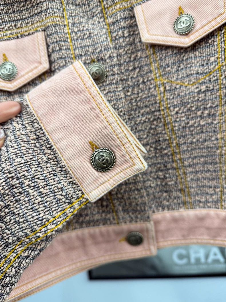 Chanel Chanel Salmon-coloured stitching braided coat Size XS / US 0-2 / IT 36-38 - 2 Thumbnail