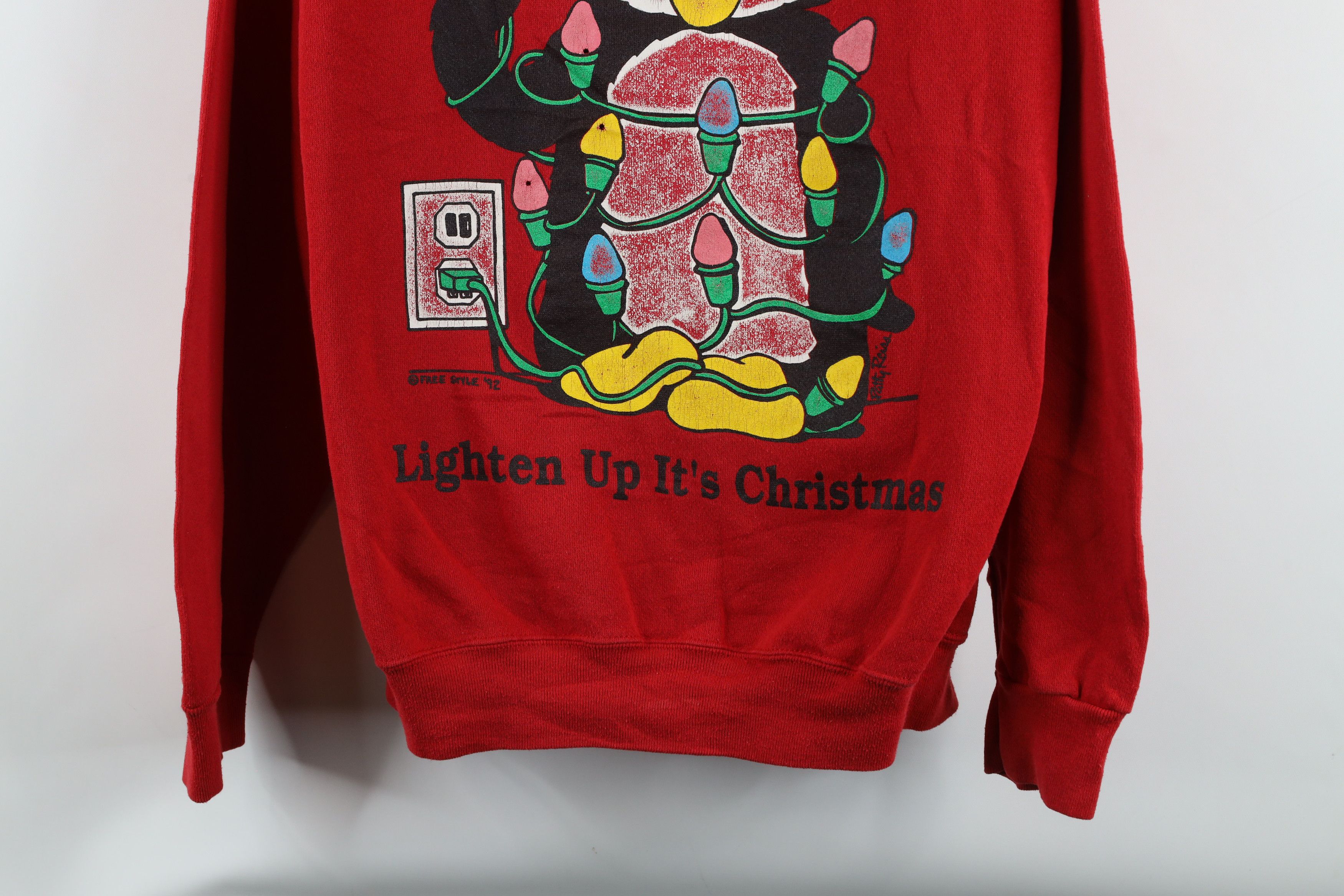 Vintage Vintage 90s Streetwear Christmas Lighten Up Sweatshirt USA Size L / US 10 / IT 46 - 3 Thumbnail