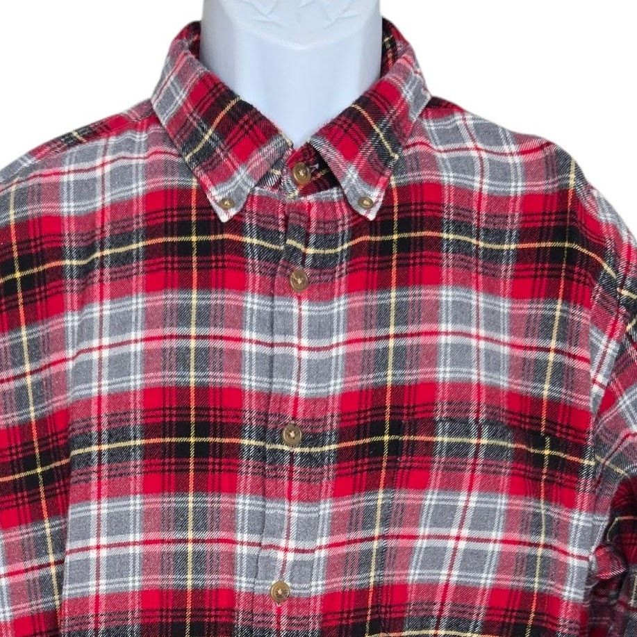 Lands' End Lands End Mens Plaid Shirt XL 17 17.5 Flannel Cotton Button Size US XL / EU 56 / 4 - 2 Thumbnail