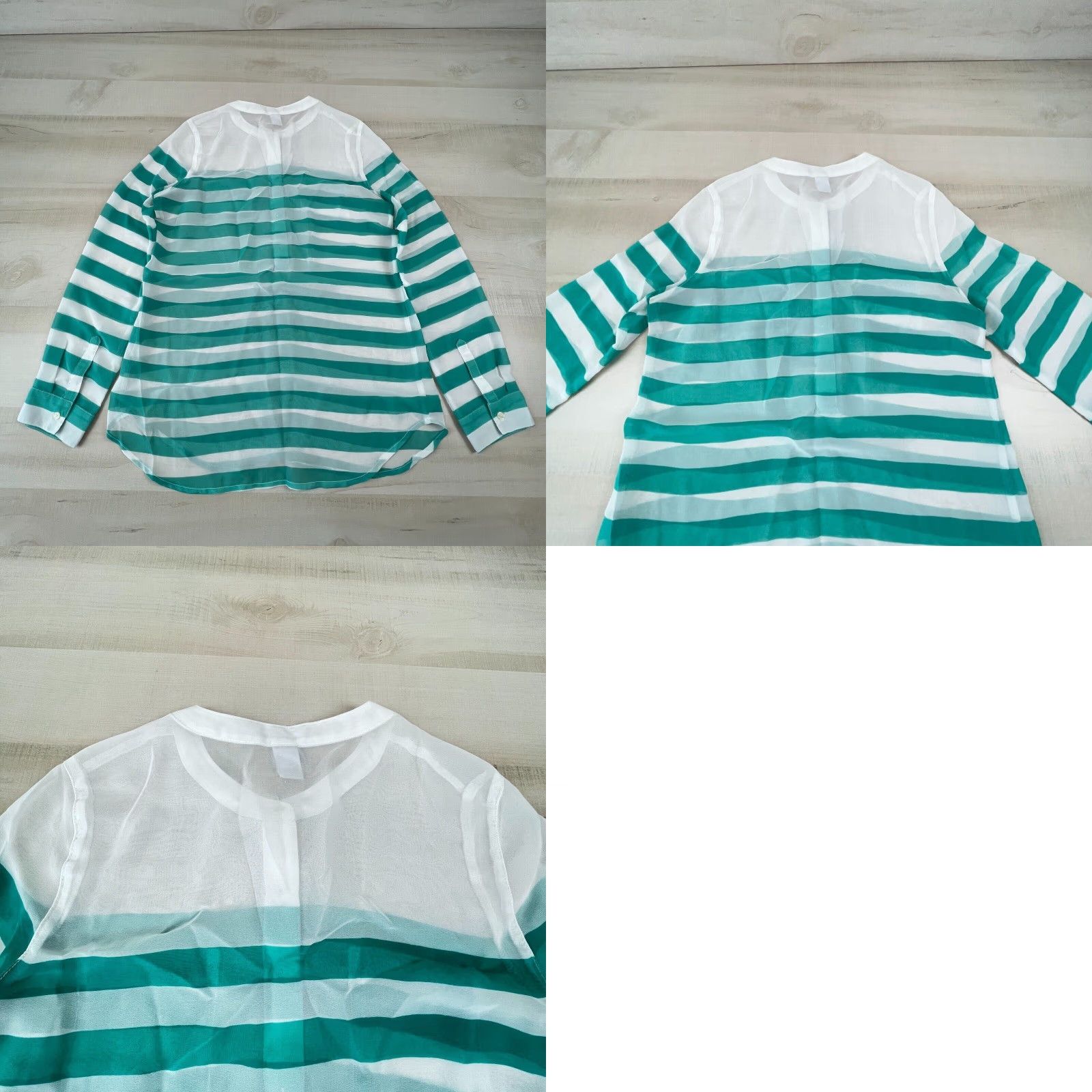 Old Navy Old Navy Womens Green White Striped Long Sleeve Top XS Size XS / US 0-2 / IT 36-38 - 8 Thumbnail