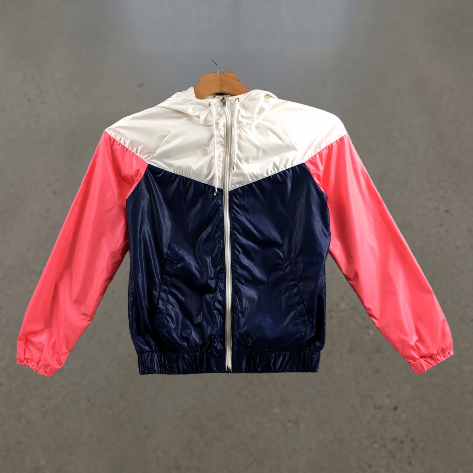 H&M H&M Divided Jacket Womens 10 Windbreaker Hooded Full Zip Multicolor Polyester Size L / US 10 / IT 46 - 1 Thumbnail
