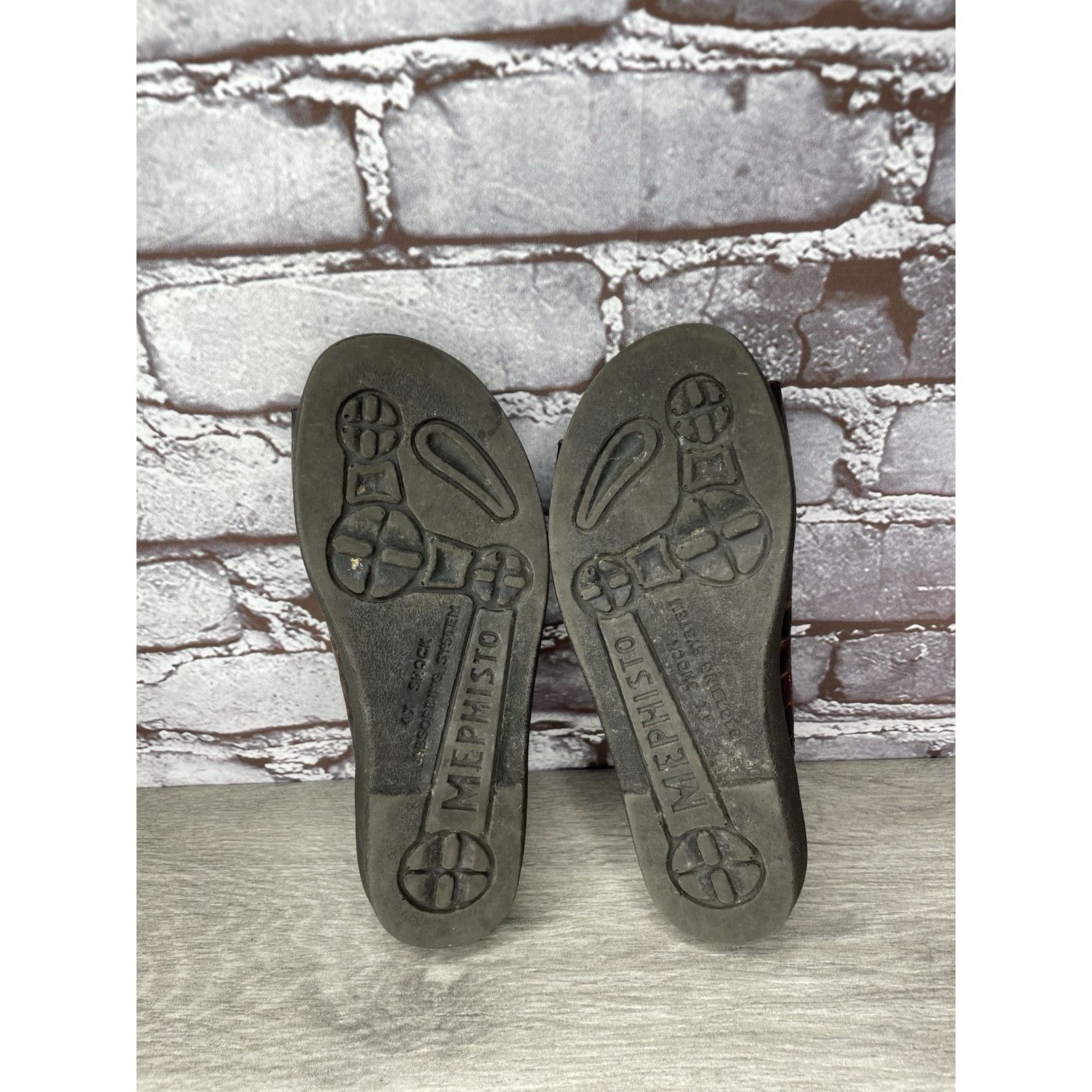 Mephisto Mephisto Brown Leather Croc Embossed Slip On Slides Sandals Size US 5 / IT 35 - 14 Thumbnail