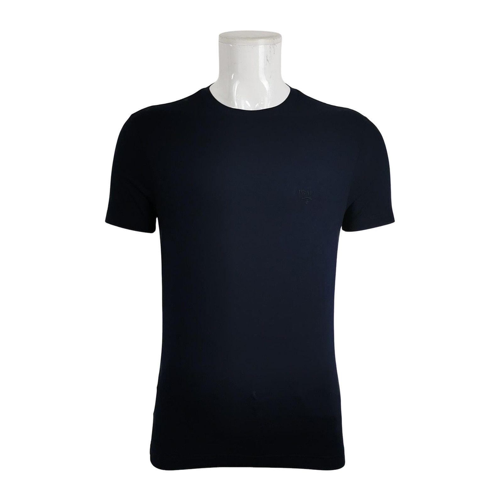 Prada Prada Navy Logo Cotton T-Shirt XS Size US XS / EU 42 / 0 - 1 Thumbnail