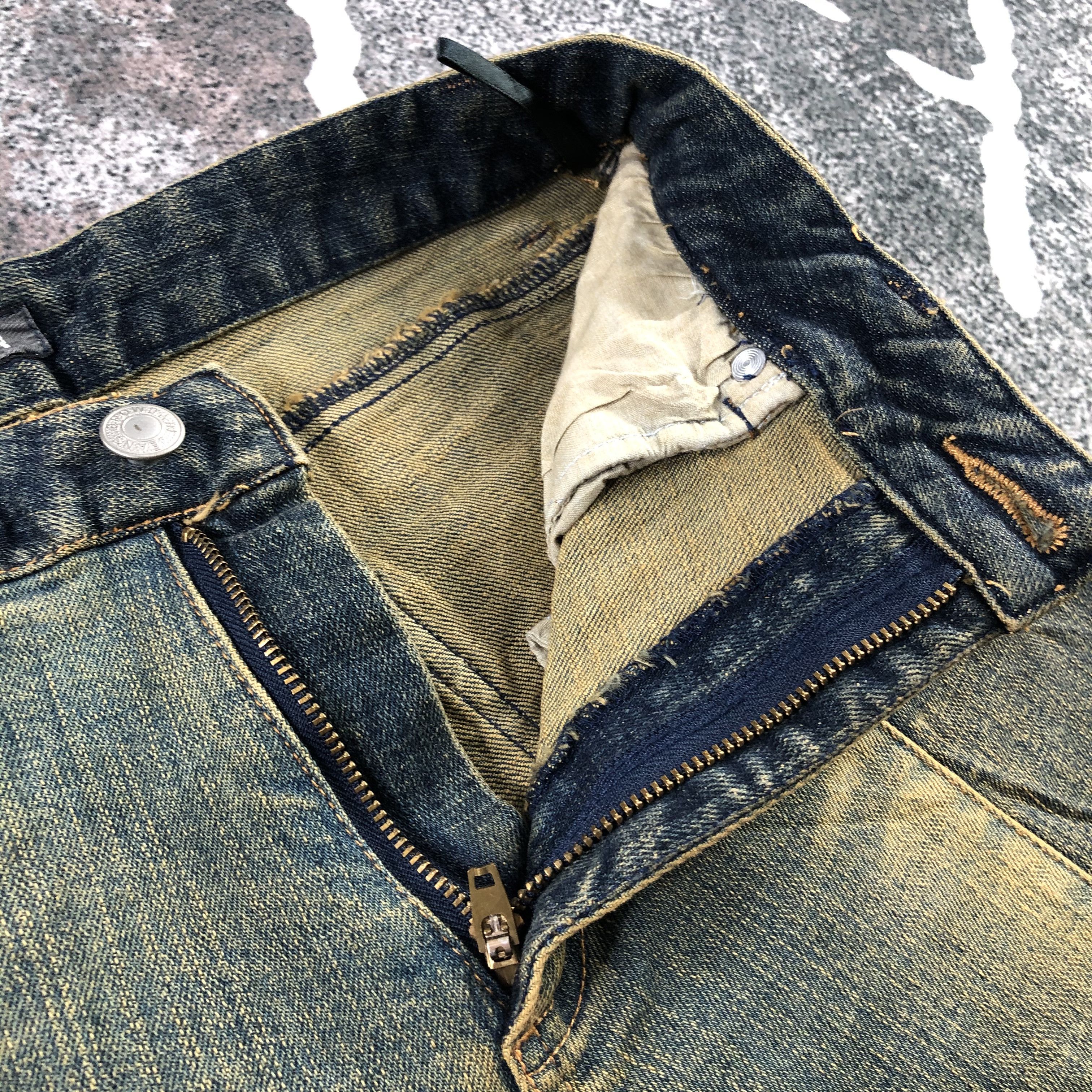 Japanese Brand Browdwin Jeans Patchwork Rusty Wash Flare Denim KJ1332 Size US 28 / EU 44 - 6 Thumbnail