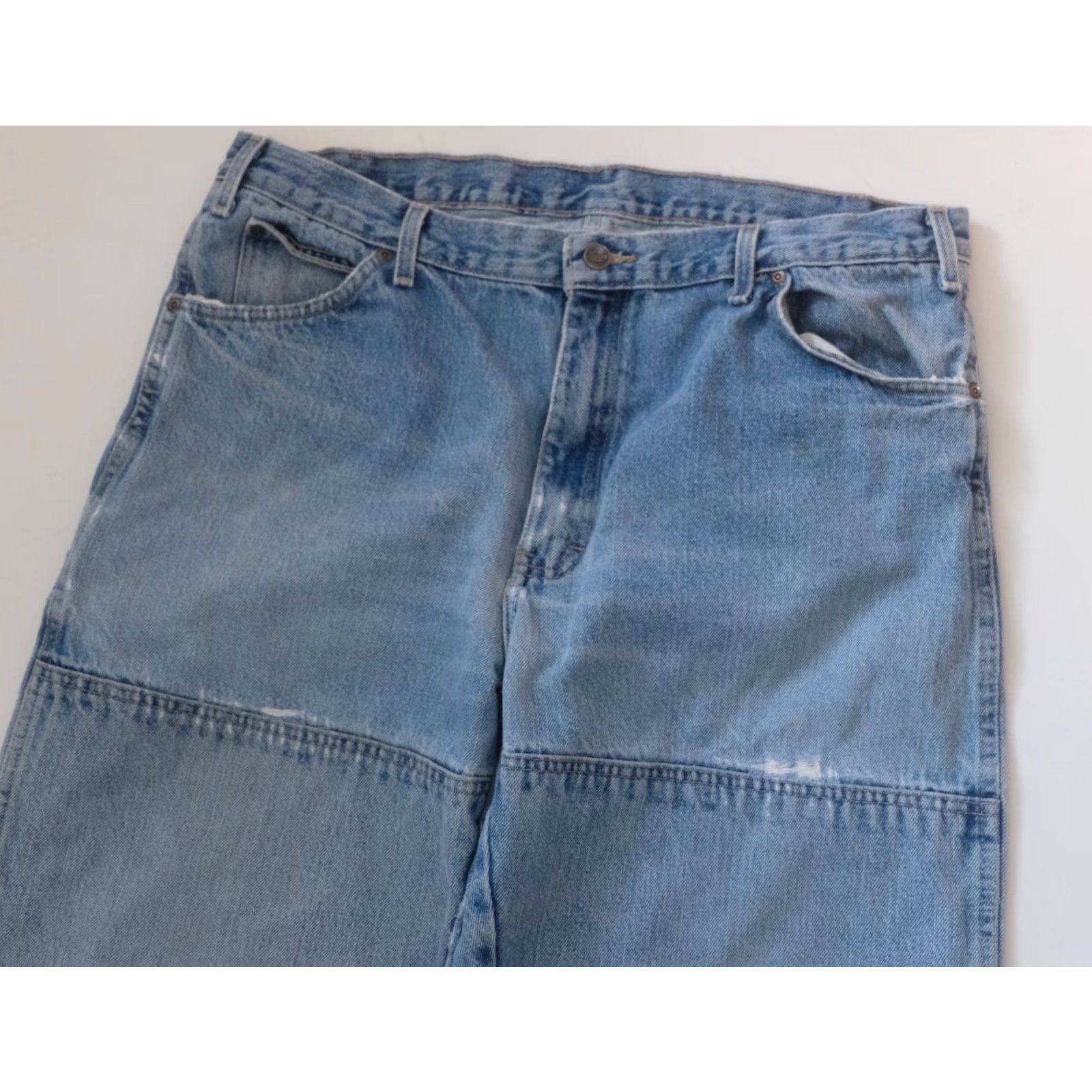 Dickies DICKIES Jeans 38x34 Blue DISTRESSED 5-Pocket Workwear 90s VTG Y2K 100% Cotton Denim Straight Relaxed Mens Regular Jeans Size US 38 / EU 54 - 4 Thumbnail
