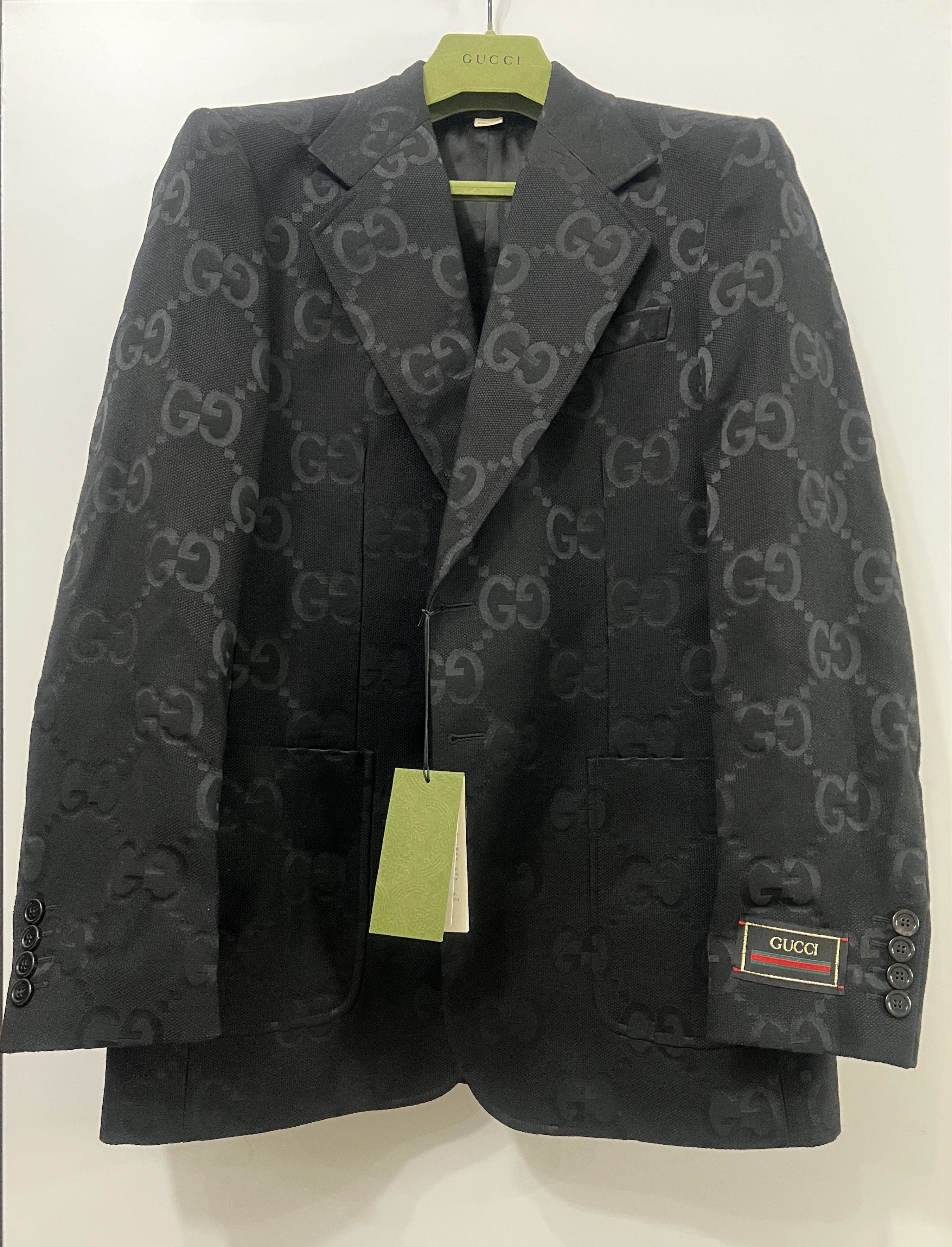 Gucci GUCCI - BLAZER IN COTONE CON LOGO JACQUARD TAGLIA 46 EU Size 46R - 1 Thumbnail