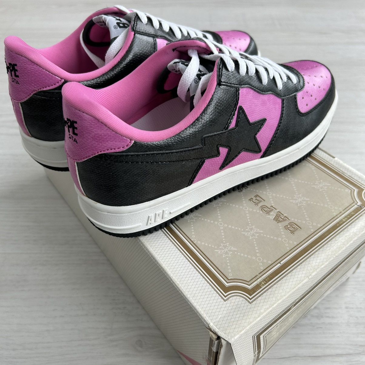 Bape VERY RARE OG 2004 A BATHING APE X UNKLE BLACK/PINK BAPESTA Size US 10 / EU 43 - 5 Thumbnail