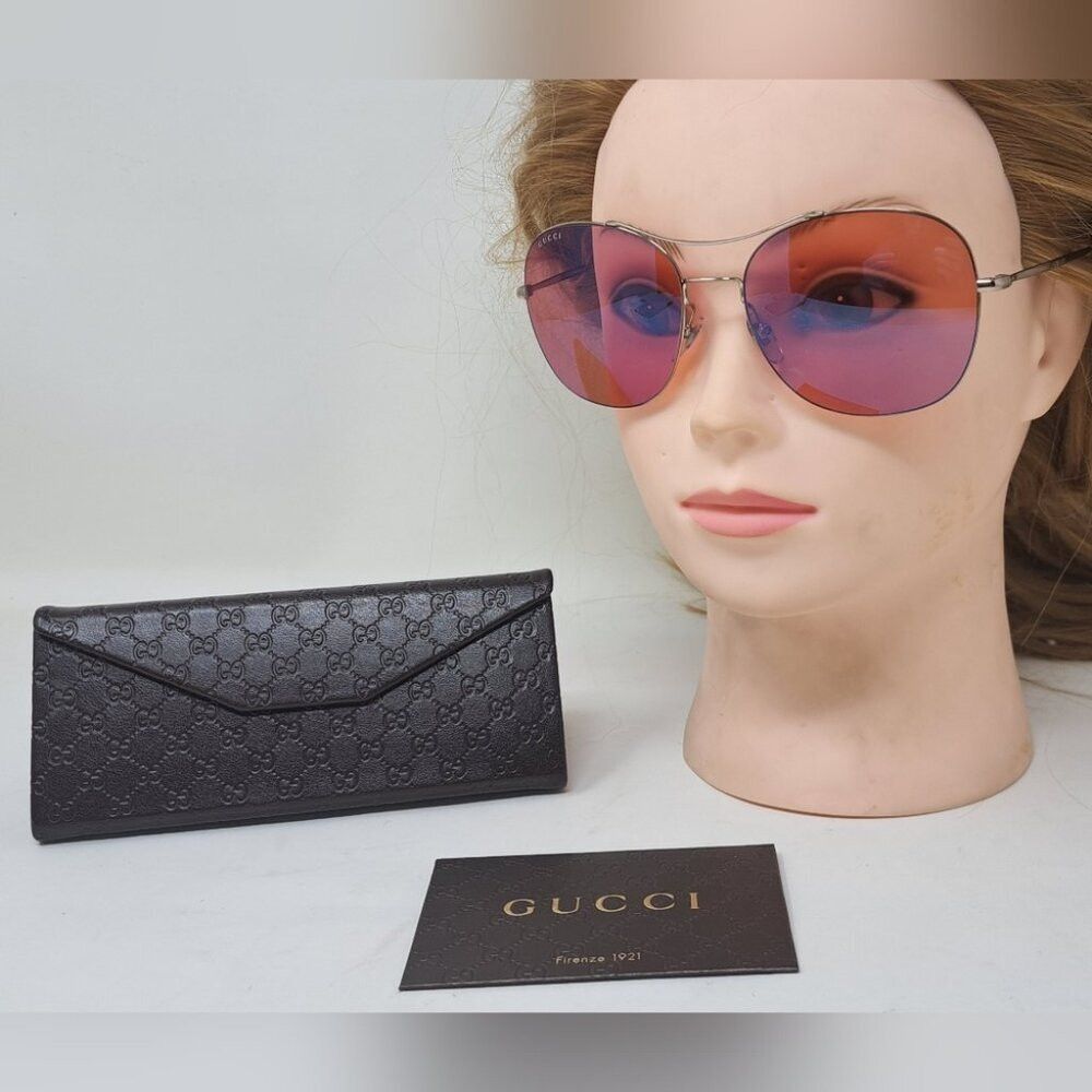 Gucci NWT Gucci Techno Ultra Light Sunglasses Metal Rose Pink Len Size ONE SIZE - 1 Thumbnail