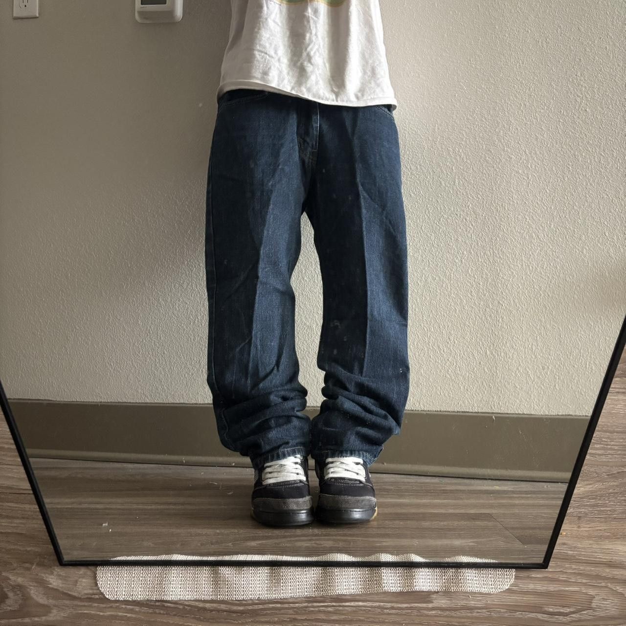 Levi's Crazy Vintage Y2K/2000s Grunge Dark Wash Levis Denim Jeans! 33x28 Size US 33 - 1 Thumbnail