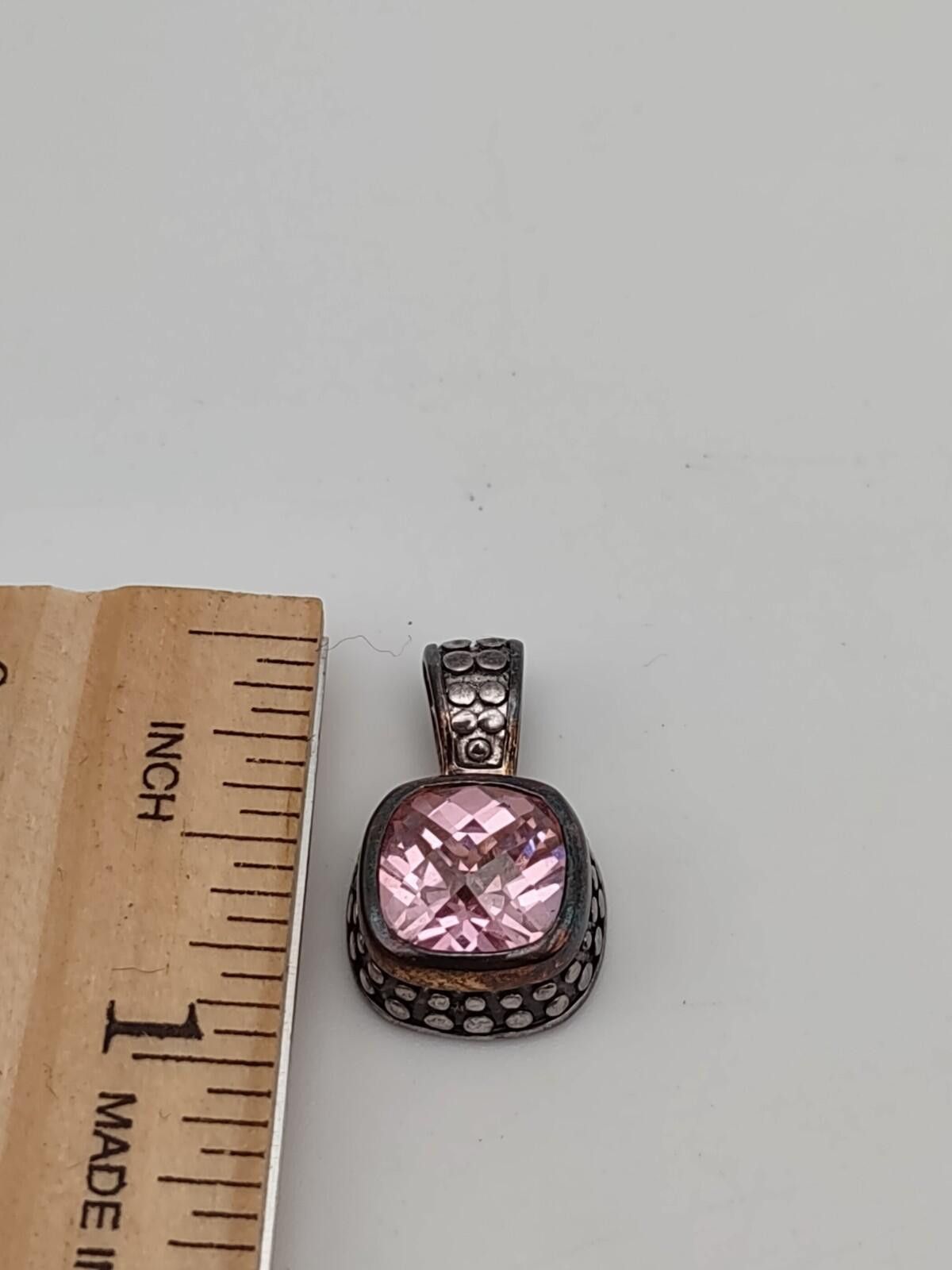 The Unbranded Brand Sterling 925 Pink CZ Stud Earrings Pendant Set Size ONE SIZE - 3 Thumbnail
