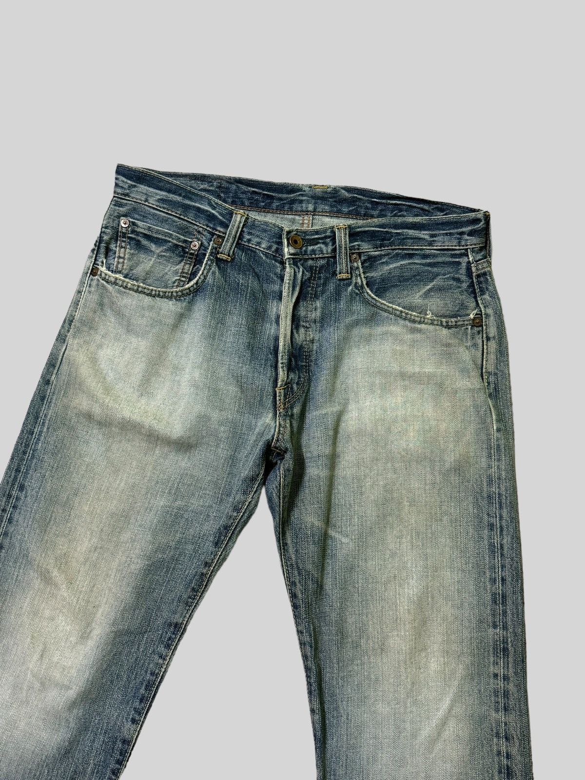 Edwin × Japanese Brand Vintage Japanese Edwin 505Bxx Selvedge Distressed Jeans Size US 33 - 5 Thumbnail