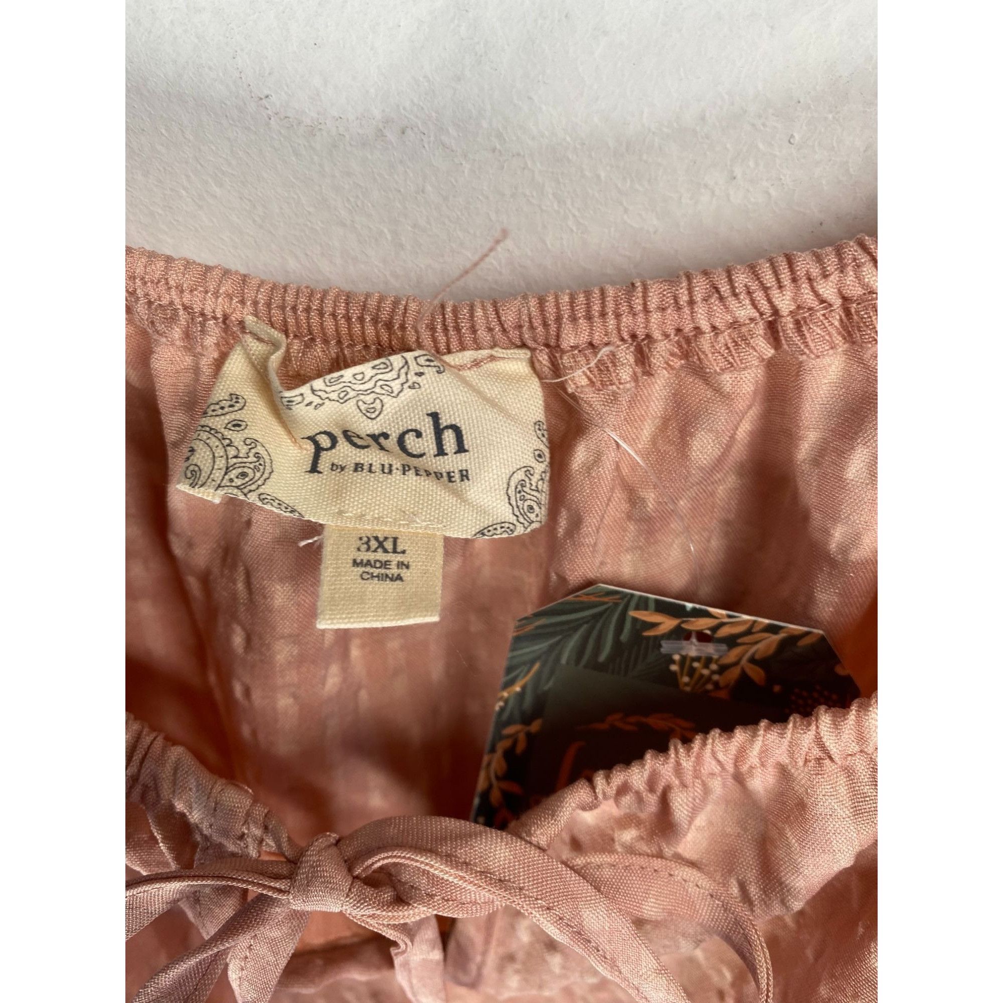 Other NEW Perch By Blu Pepper Textured Peach Mini Dress With Ruffl Size 3XL / US 20-22 - 2 Thumbnail