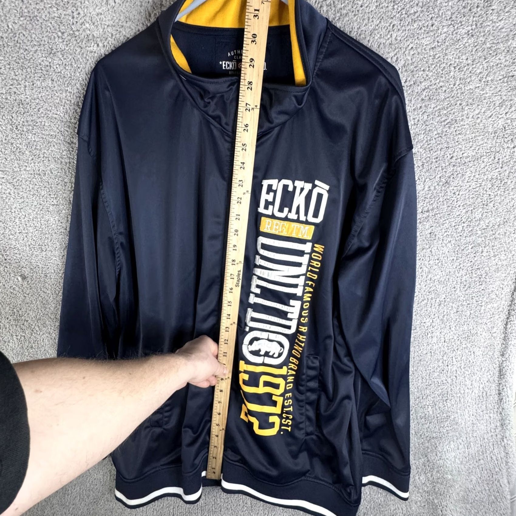 Ecko Unltd. Ecko Unltd Track Jacket Mens 3XL Blue Full Zip Rhino Logo Athletic Modern Streetwear Size US XXL / EU 58 / 5 - 7 Thumbnail