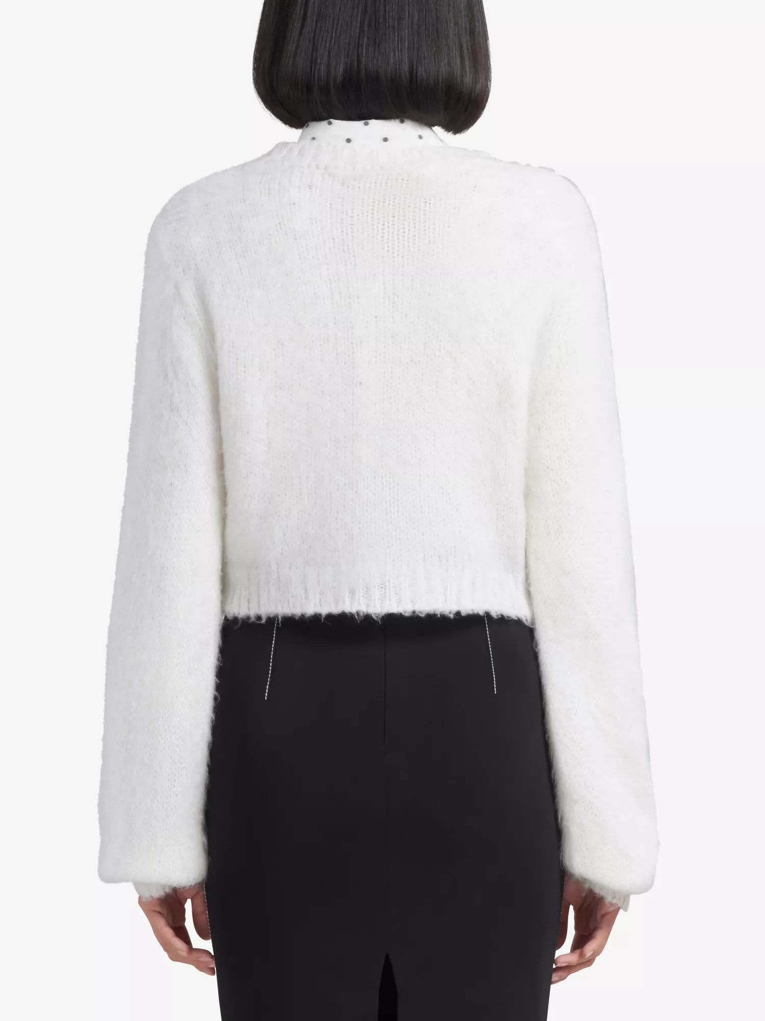 Marni o1w1db10824 Brushed Round-neckline Sweater in White Size S / US 4 / IT 40 - 4 Thumbnail