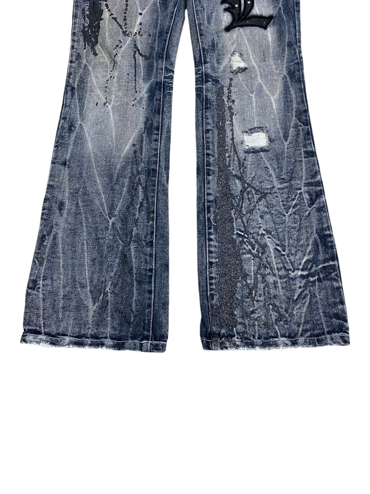 LOWBOX Vintage Lowbox Washed Grey Distressed Gothic L Patch Edgy Size US 31 - 4 Thumbnail