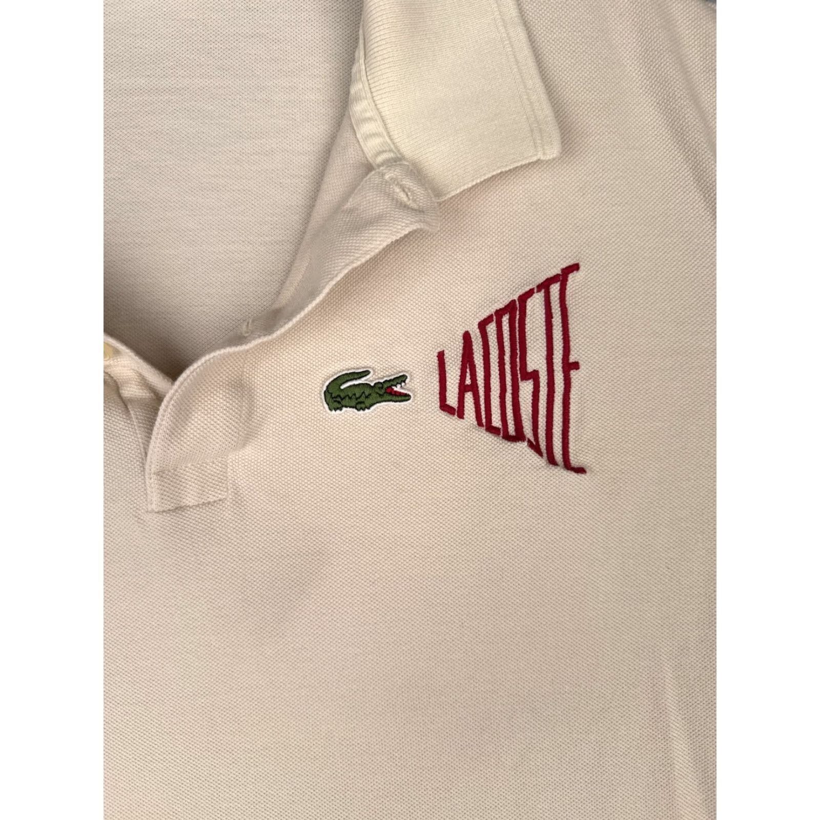 Lacoste Lacoste Polo Shirt Men 7 Beige Short Sleeve Slim 100% cotton Jersey Fabric READ Size US M / EU 48-50 / 2 - 6 Thumbnail