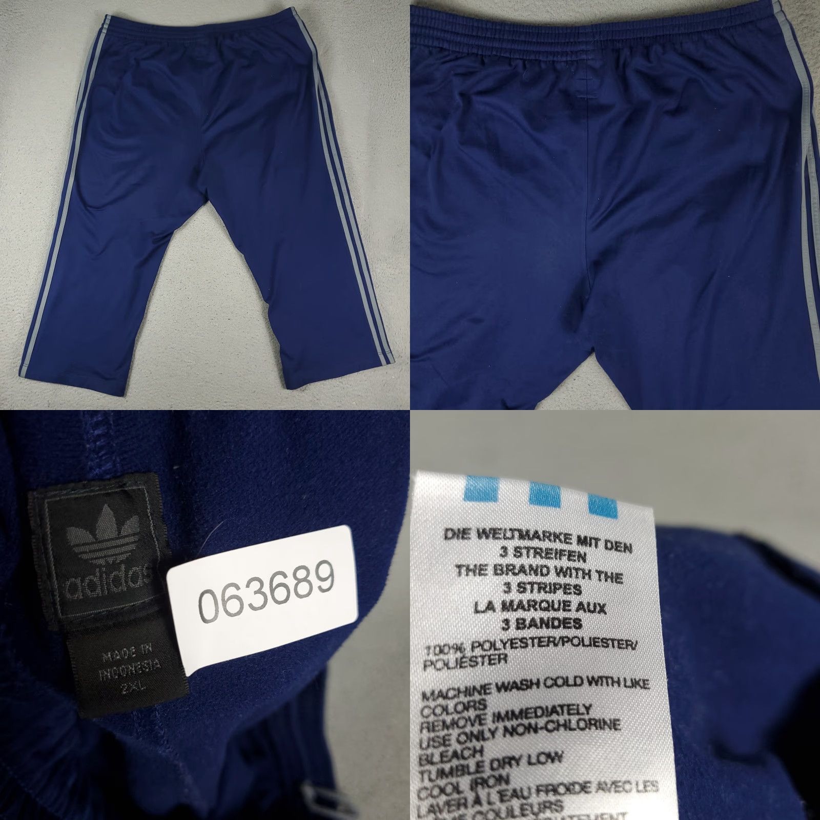 Adidas Adidas Pants 2XL Mens Blue Track Sweatpants Joggers Pants 42x25 Inseam 30 Regular Fit Straight Size US 39 - 8 Thumbnail