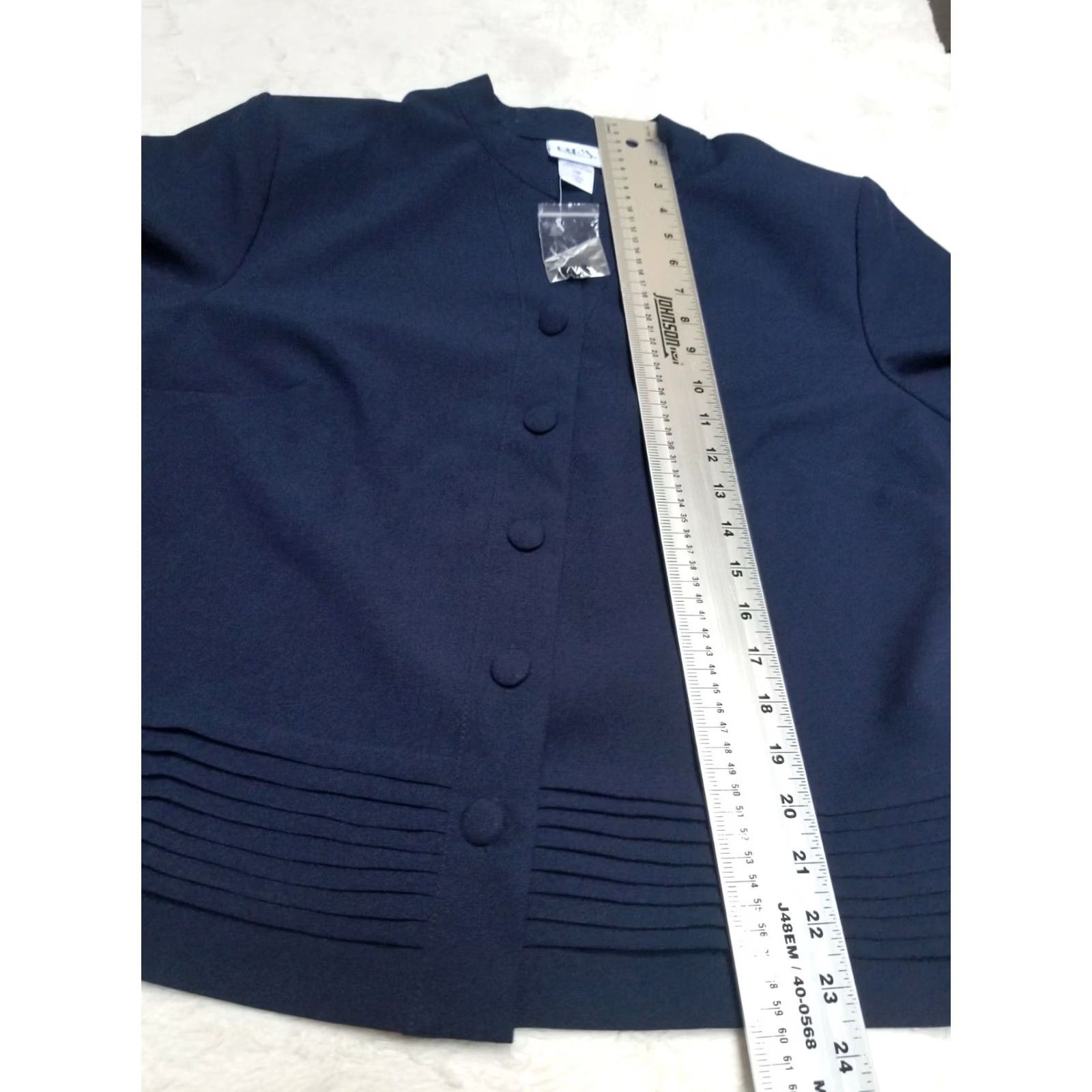 Vintage BFA Classics Petite Womens Button Front Blazer 3/4 Sleeve Navy Blue Size 12P Size XL / US 12-14 / IT 48-50 - 7 Thumbnail