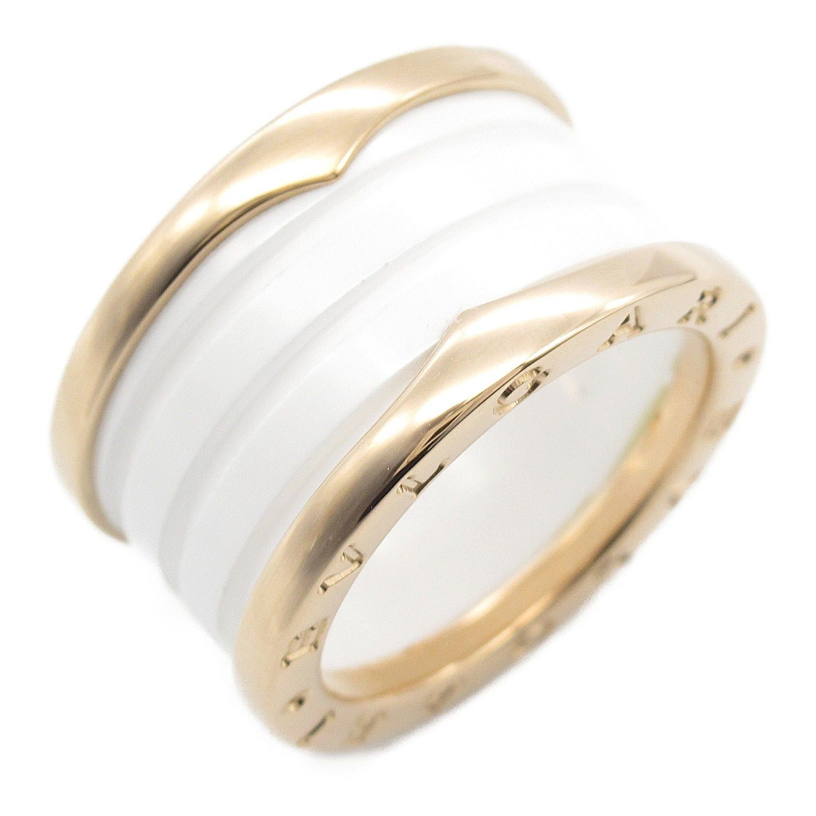 Bvlgari B Zero One Ring Ceramic K18Pg (Pink Gold) White