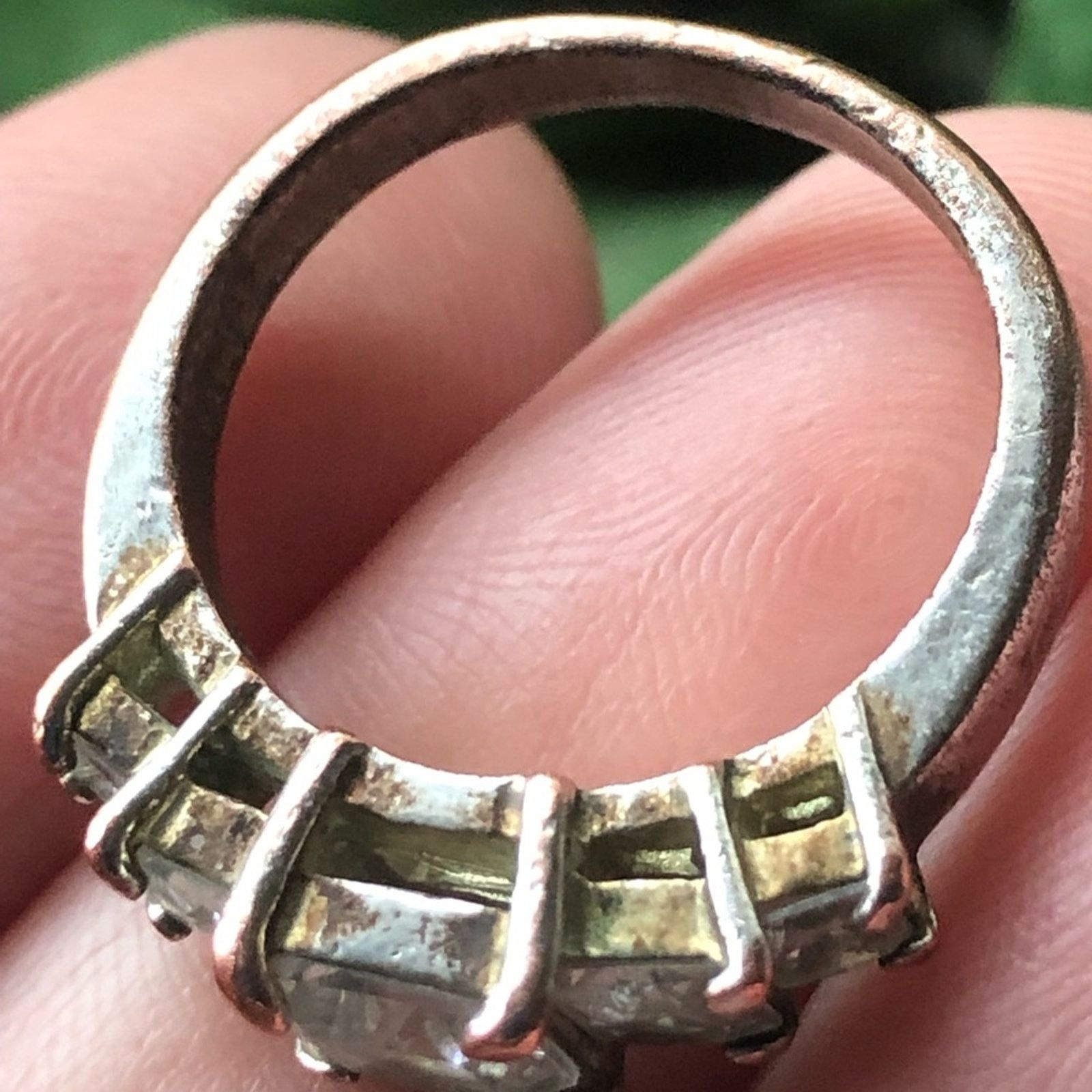 Vintage Vintage prong set square cut simulated diamond ring Size ONE SIZE - 6 Thumbnail