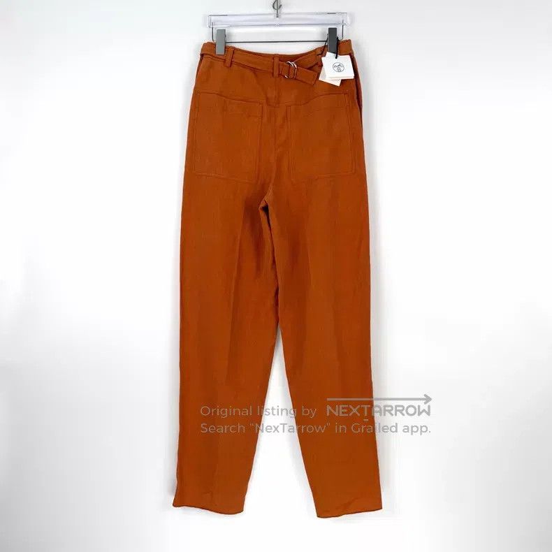 Hermes Hermes Brick Red Fixed Belt Linen Trousers Size 24" / US 00 / IT 34 - 4 Thumbnail