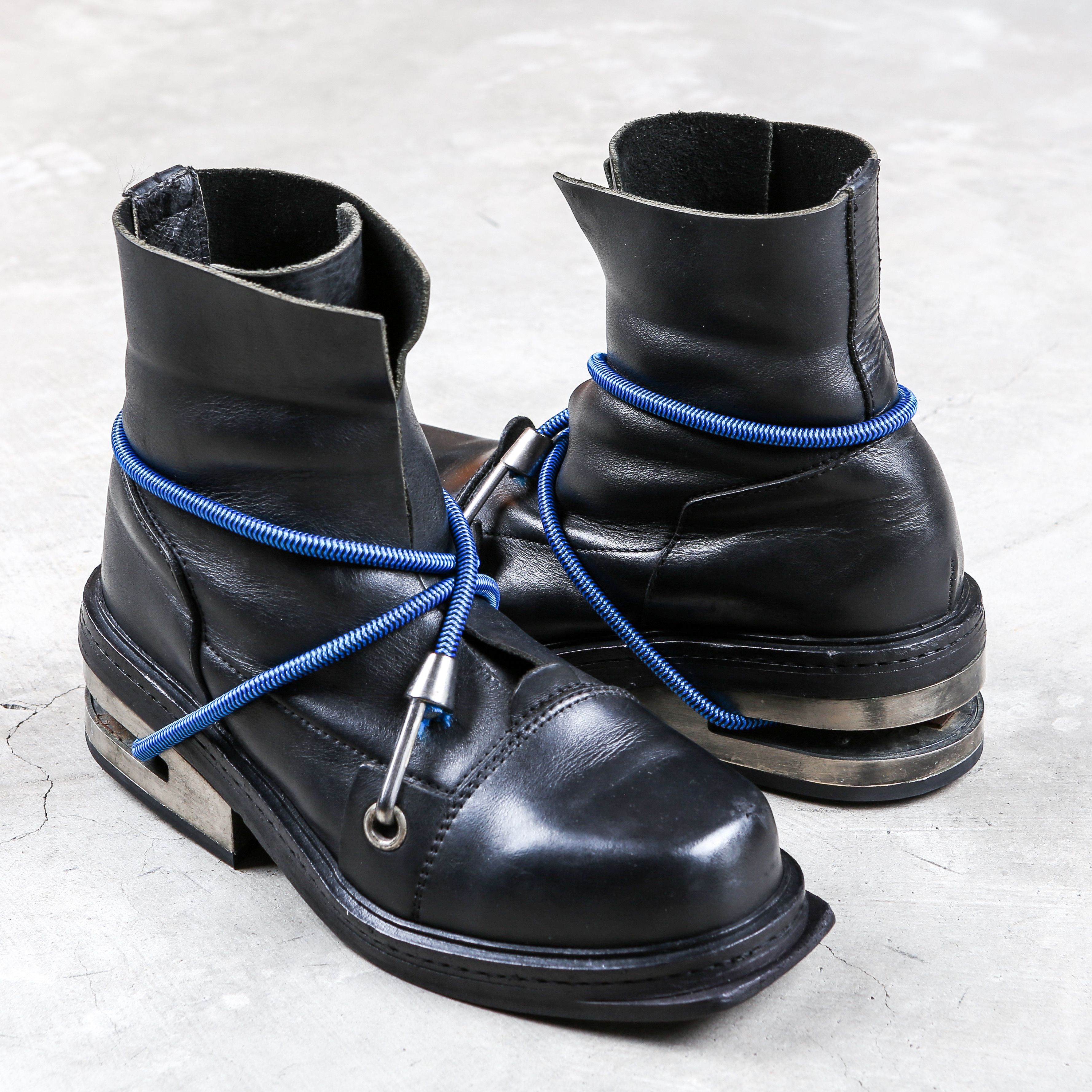 Dirk Bikkembergs Dirk Bikkembergs Black Bungee Boots 1996 Steel 
