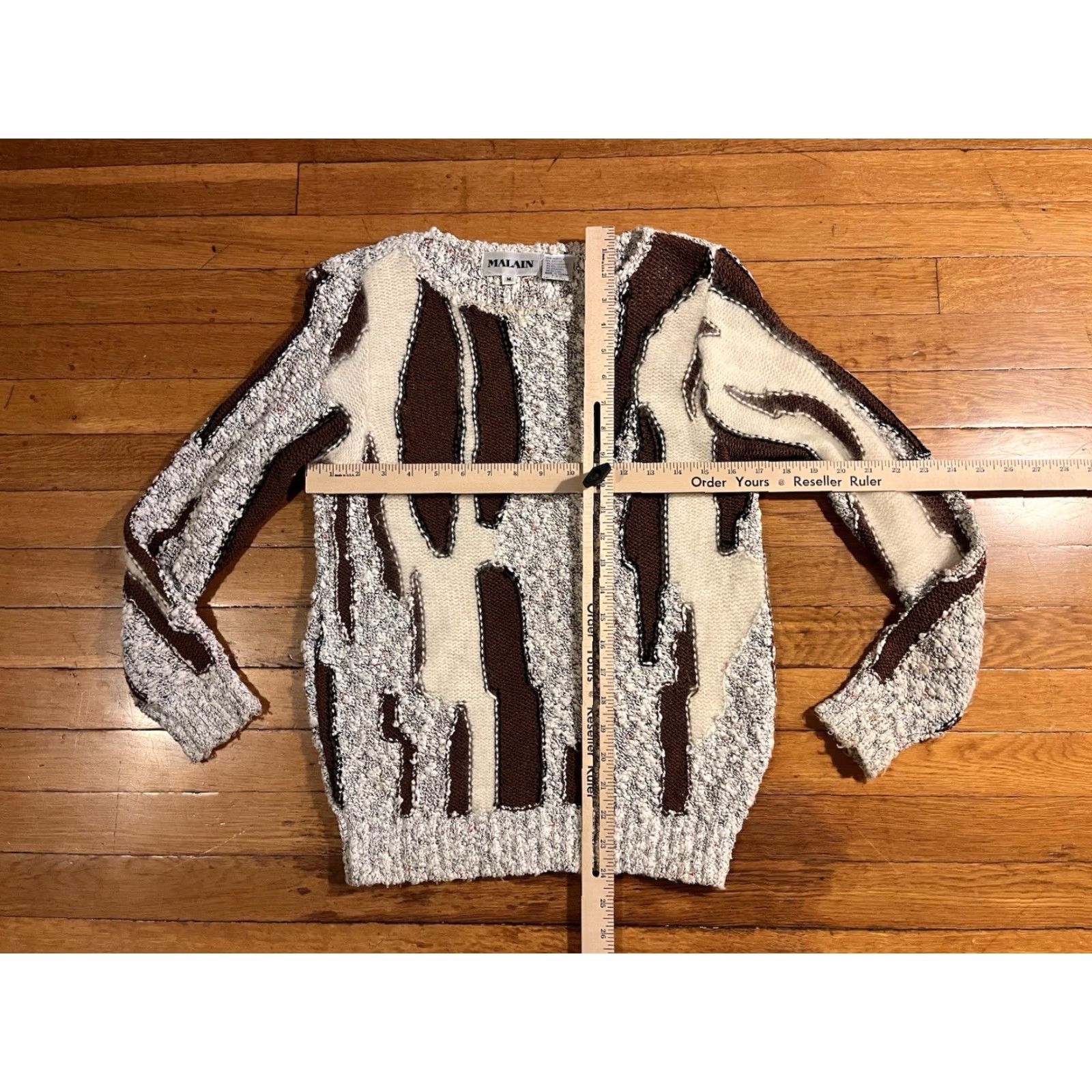 Vintage VINTAGE Malain Angora Lambswool Blend Sweater Women’s Medium Grey Brown 90s Size M / US 6-8 / IT 42-44 - 7 Thumbnail