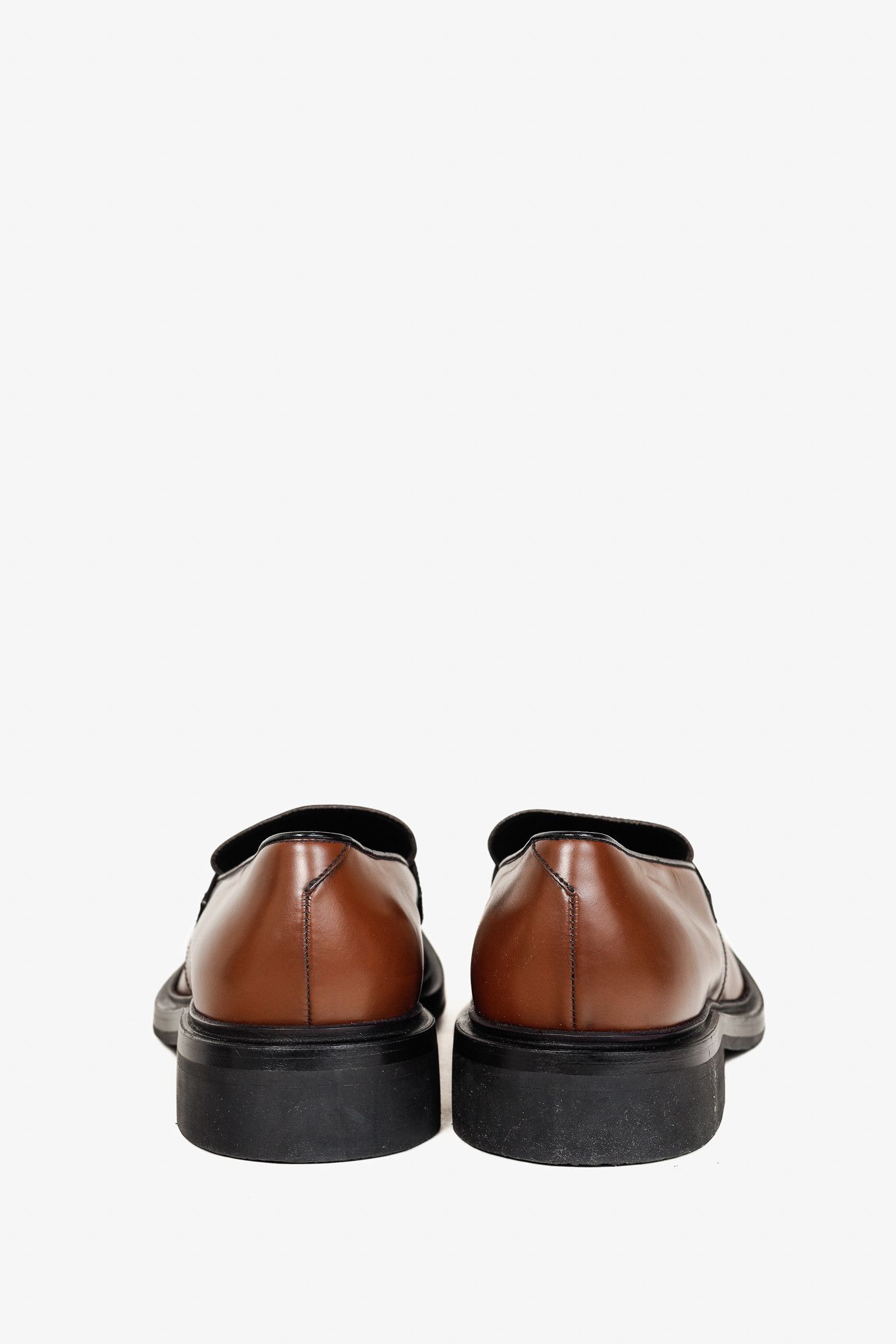 Prada Prada Bruciato Bright Calf Leather Round Toe Penny Loafers Size US 12 / EU 45 - 3 Thumbnail