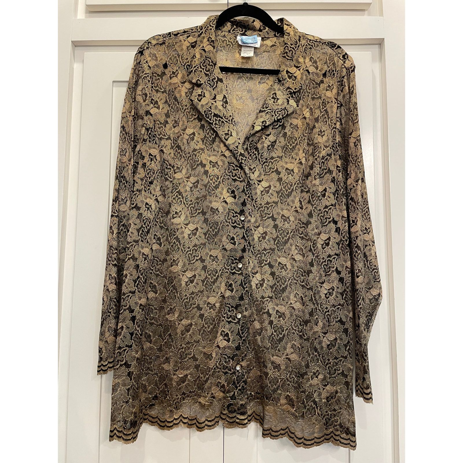 Other JMS Collection gold and black floral lace jacket blazer 2X Size XXL / US 16-18 / IT 52-54 - 1 Thumbnail