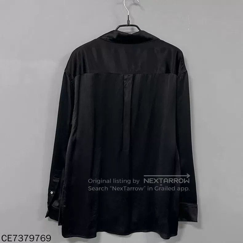 Loewe Loewe Black satin embroidered logo shirt Size XS / US 0-2 / IT 36-38 - 3 Thumbnail