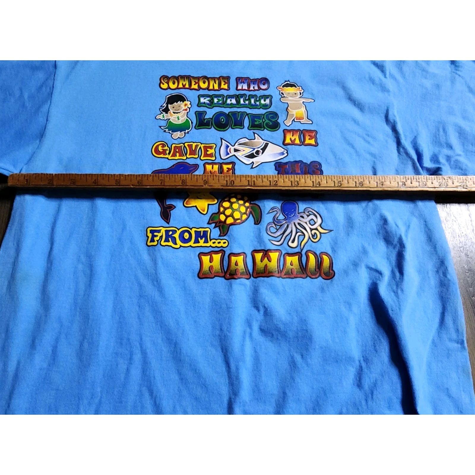 Anvil VINTAGE Anvil T-Shirt Mens Distress 90s Hawaii Travel Blue Short Sleeve Crew Neck L Size US L / EU 52-54 / 3 - 4 Thumbnail