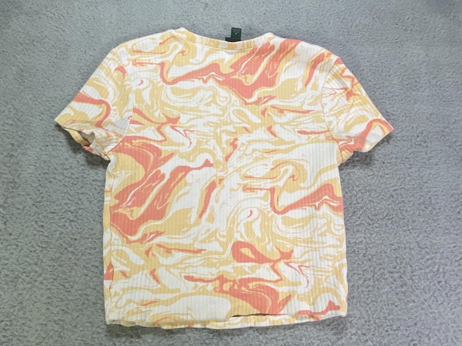 Other Wild Fable Orange & White Shirt Junior Medium Trippy Lava Size M / US 6-8 / IT 42-44 - 2 Thumbnail