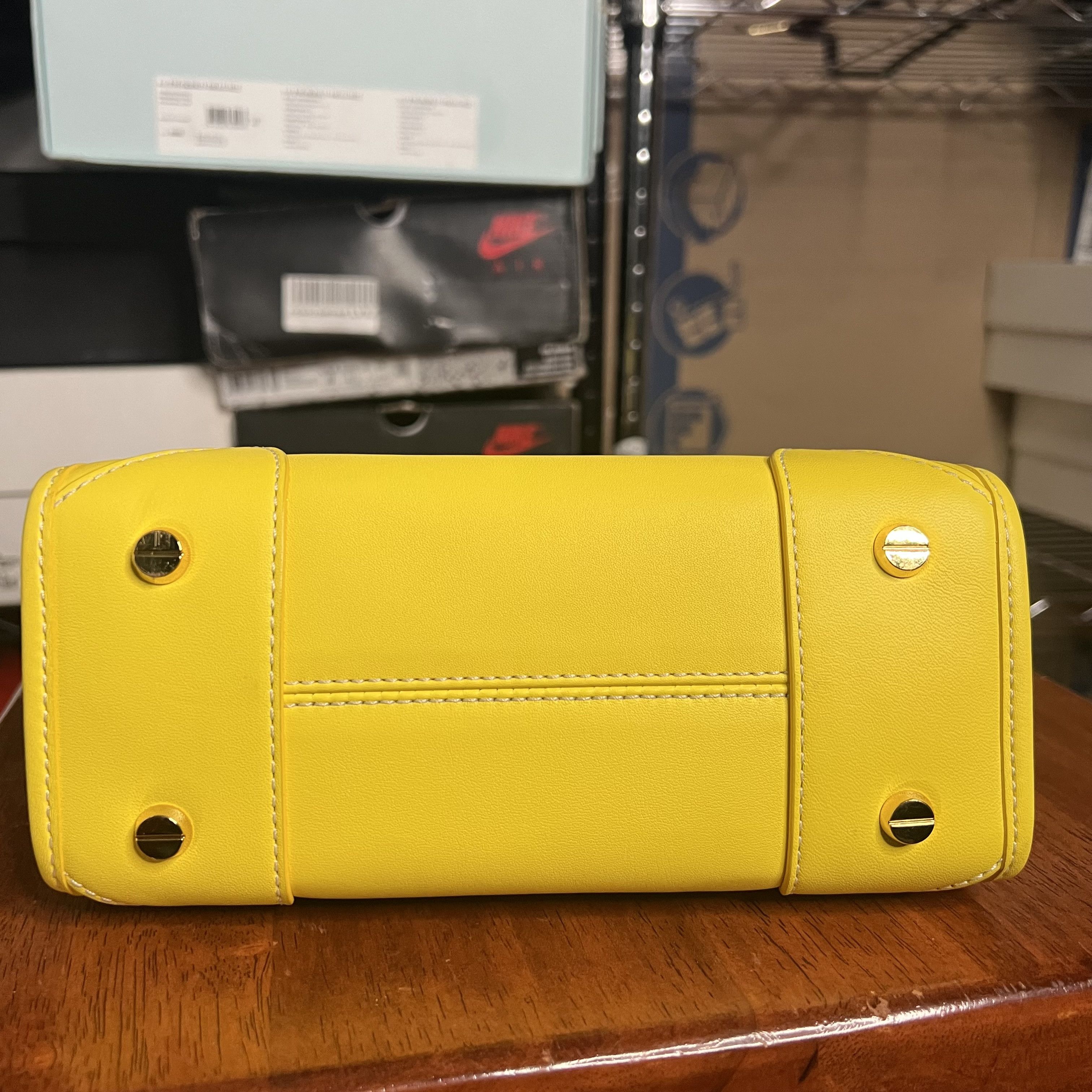 MCM MCM Mini Tonal Logo Leather Tote Bag Yellow Size ONE SIZE - 6 Thumbnail