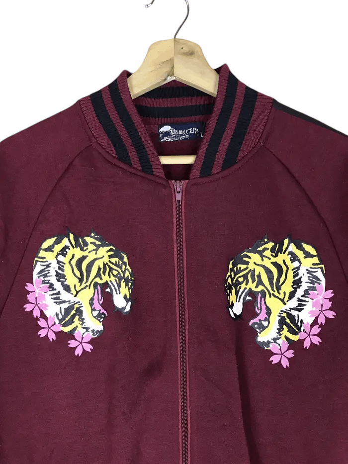 Japanese Brand Vintage Japan Sukajan Tiger Sakura Varsity Size US L / EU 52-54 / 3 - 4 Thumbnail