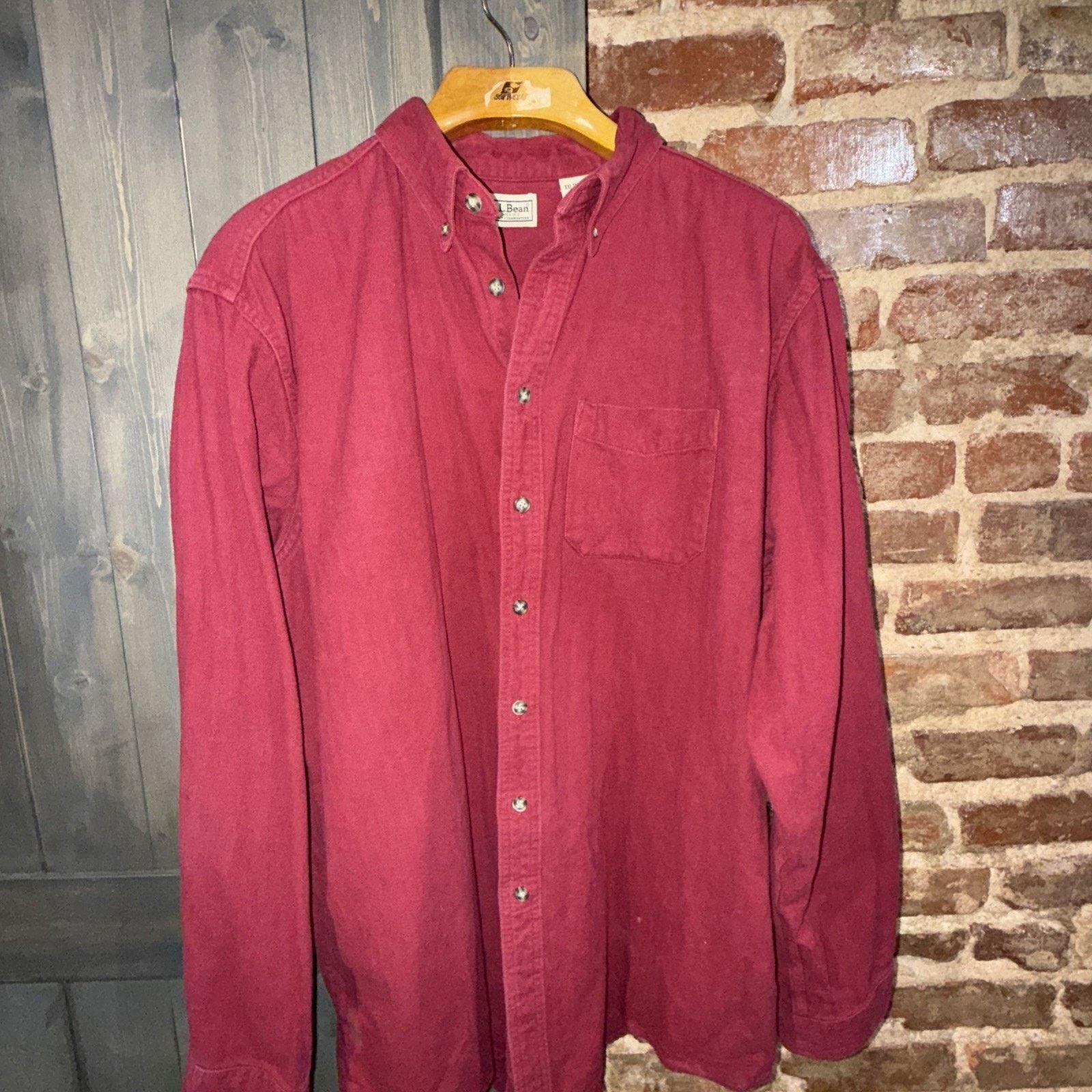 L.L. Bean LL Bean Herringbone Flannel Burgundy XXL Tall Canada OWU89 Size US XXL / EU 58 / 5 - 1 Thumbnail