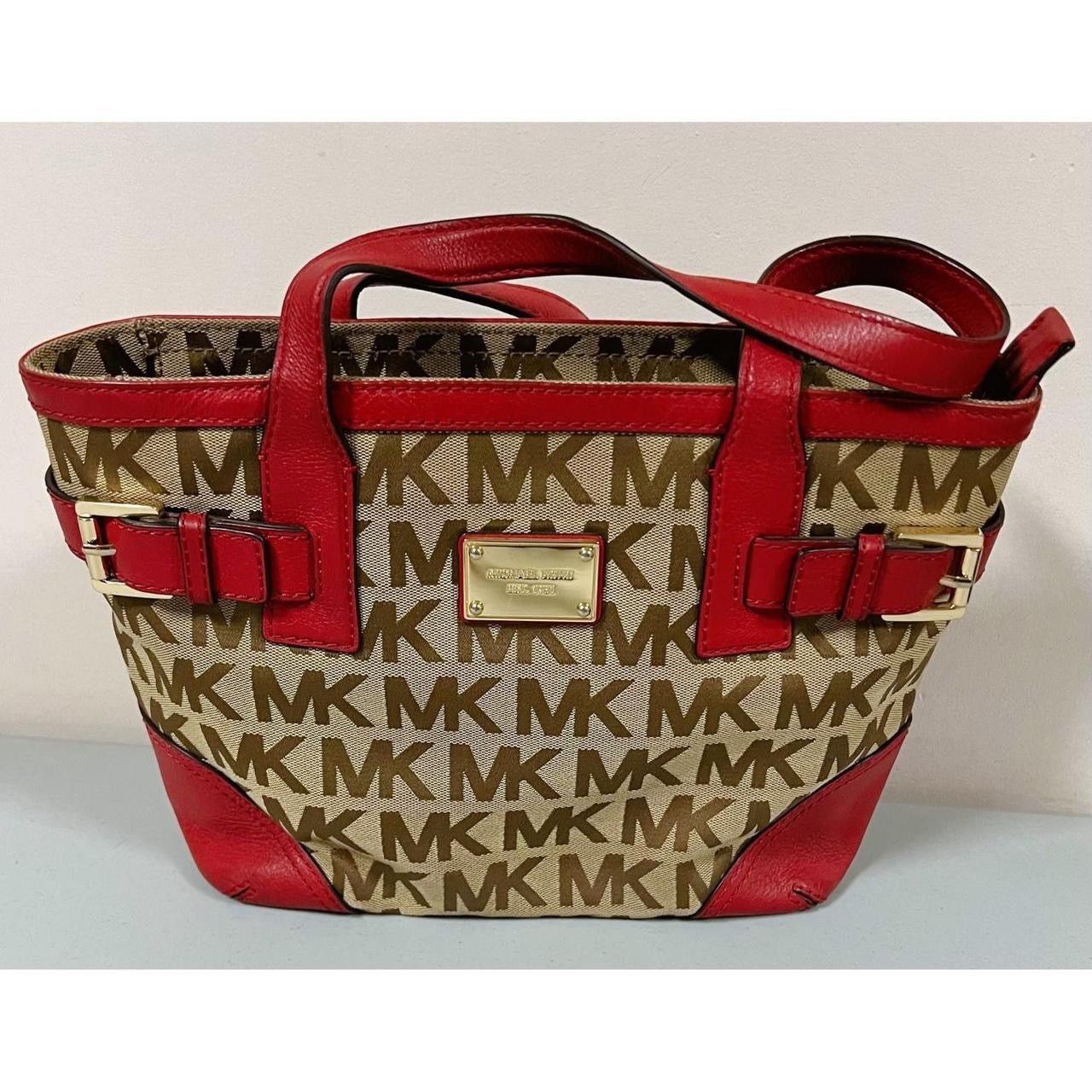 Michael Kors Red Logo Satchel Handbag Purse Pocketbook Bag ♥️