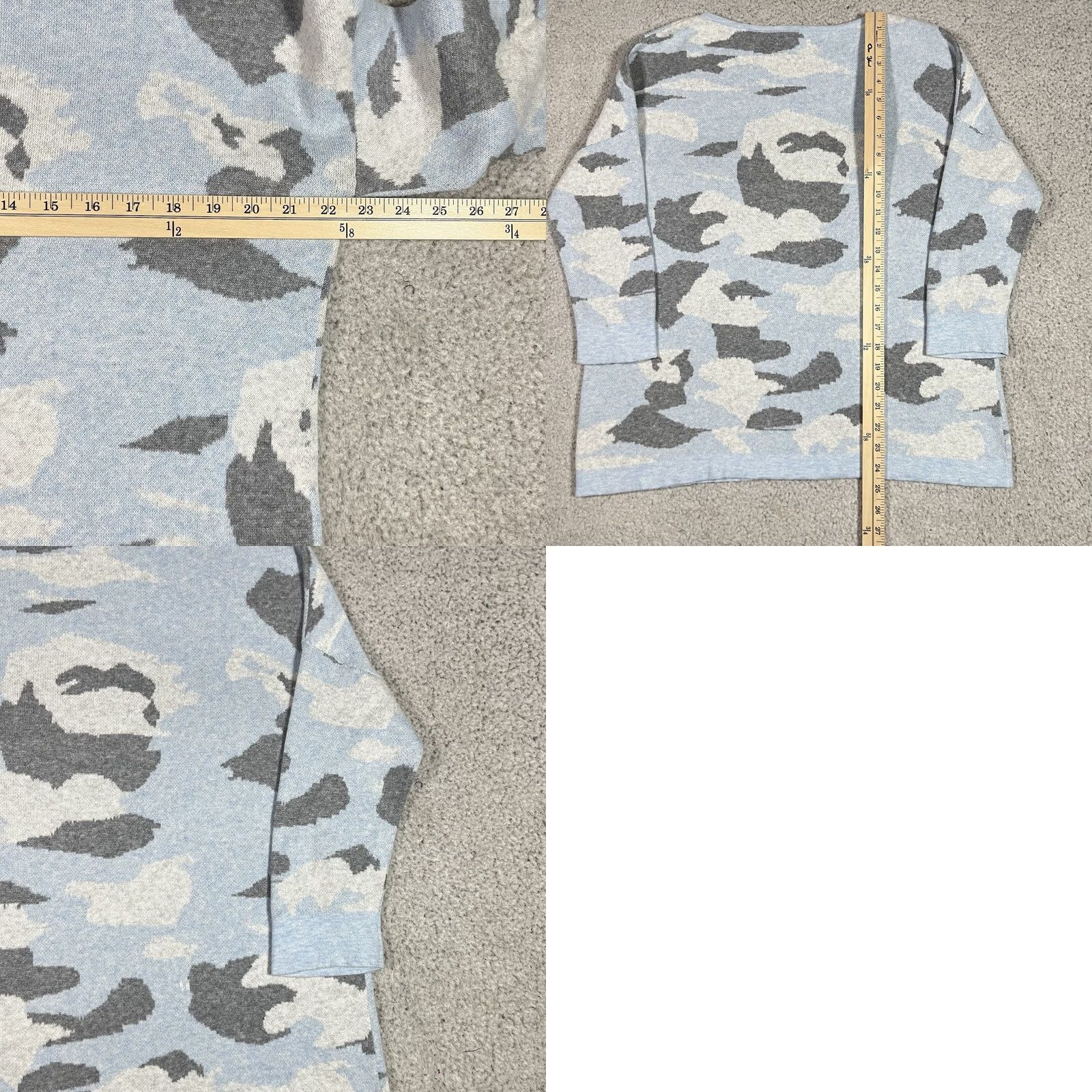 Vintage Kinross Cashmere Sweater Womens S Blue Camo Print Pullover Preppy Pullover Knit Geometric Blue Womens S Kinross Sweater Size S / US 4 / IT 40 - 9 Thumbnail