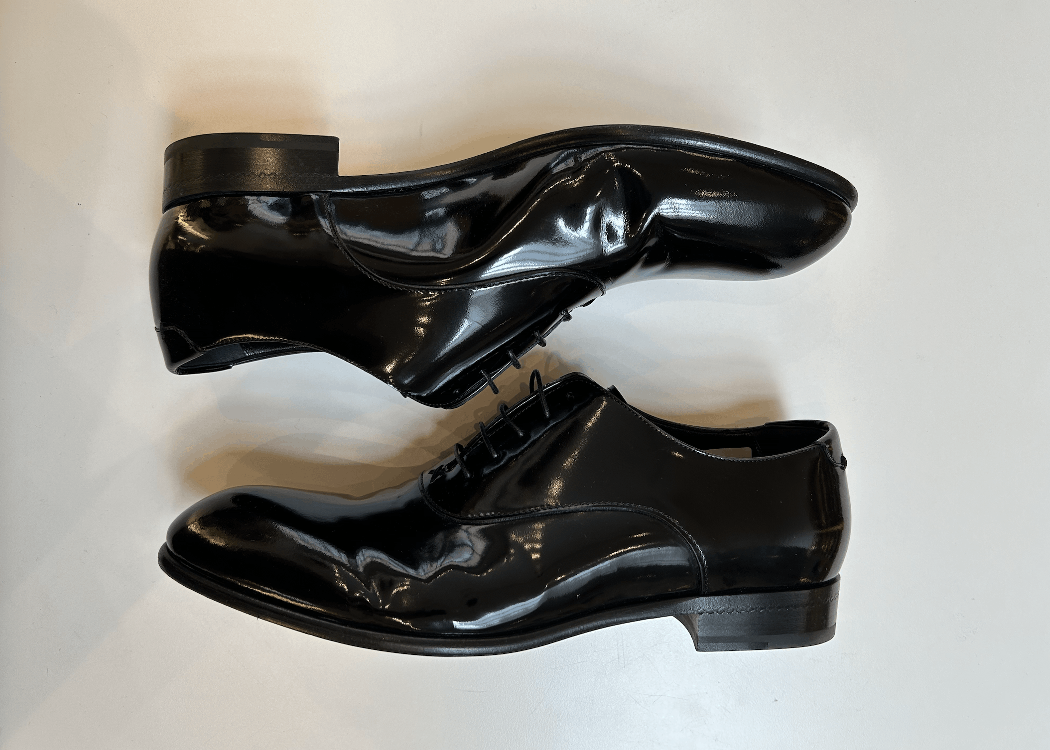Ermenegildo Zegna Zegna Black Patent Leather Vienna Oxford Shoes Size US 11 / EU 44 - 4 Thumbnail