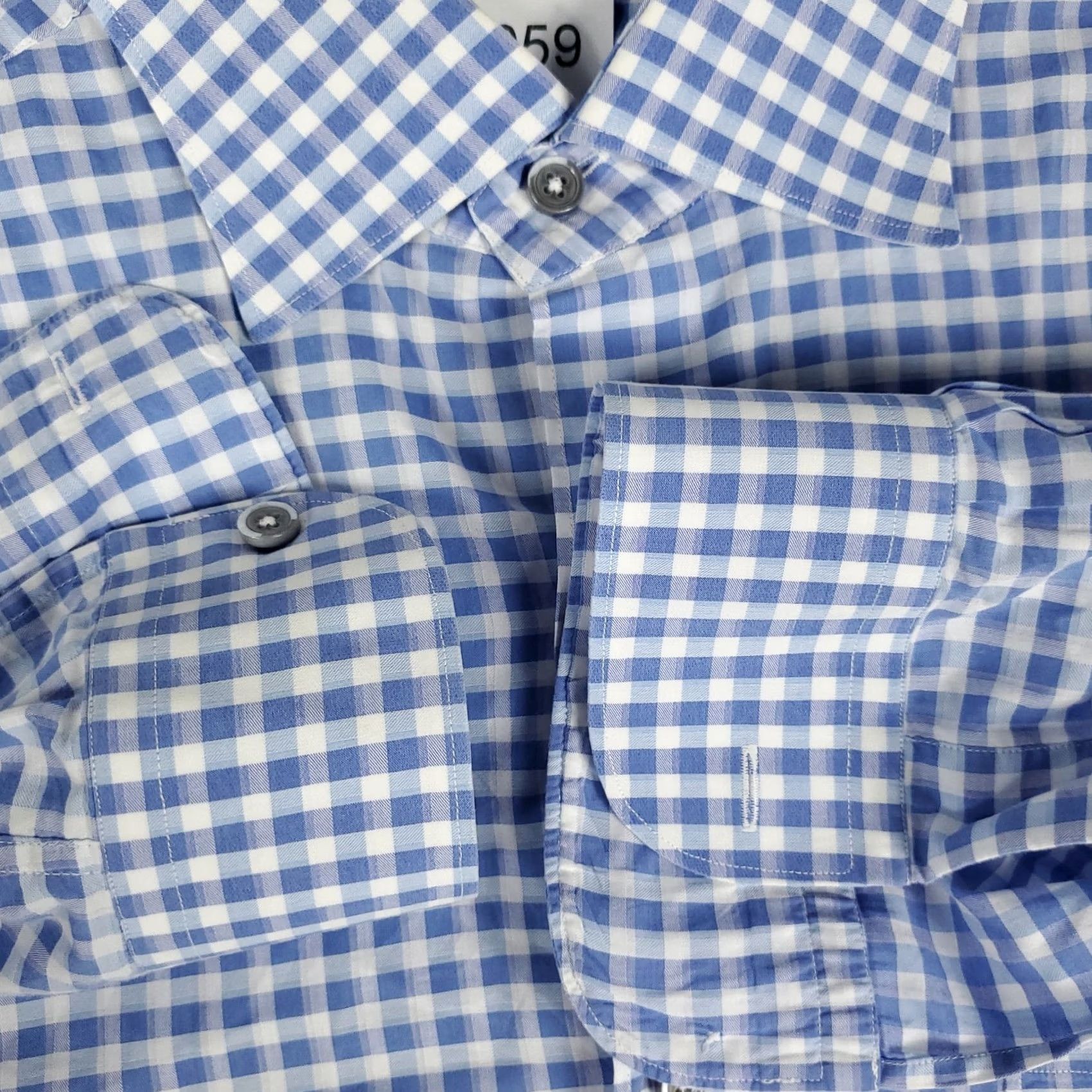 Ermenegildo Zegna Ermenegildo Zegna Shirt Mens XL Blue Check Button Up Long Sleeve Size US XL / EU 56 / 4 - 3 Thumbnail