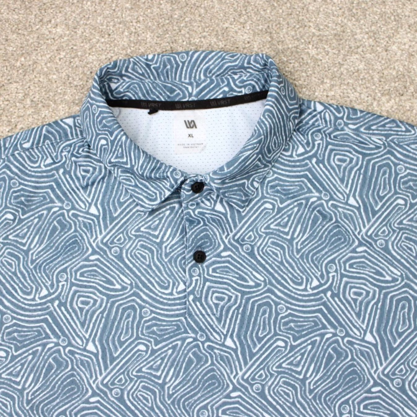 Vintage VRST Polo Shirt Mens XL Blue Geometric Golf Short Sleeve Athletic Size US XL / EU 56 / 4 - 4 Thumbnail