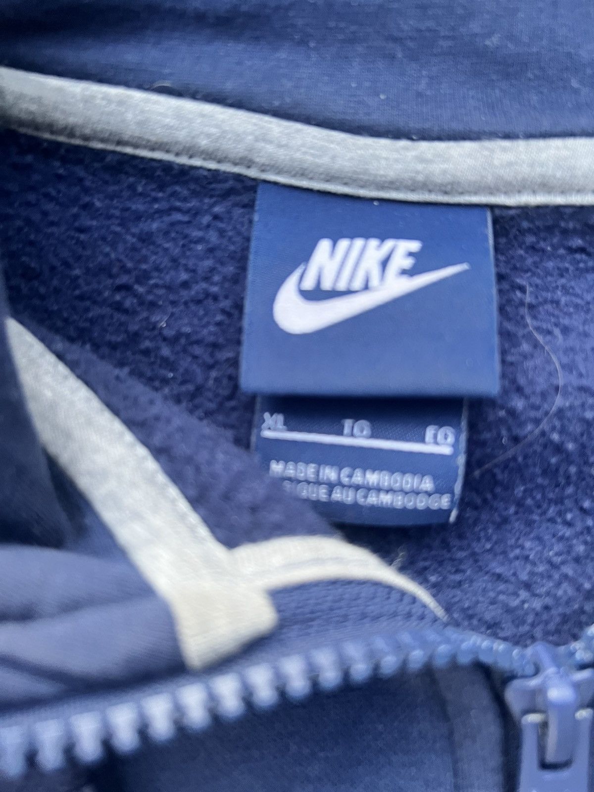 Nike × Vintage Navy Nike zip up hoodie Size US XL / EU 56 / 4 - 3 Thumbnail