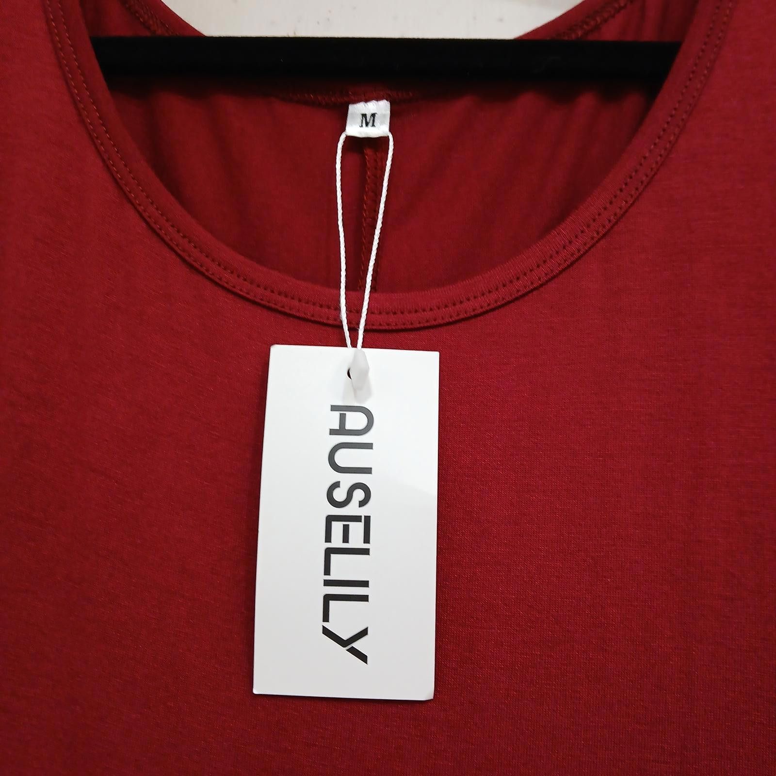 Designer NWT AUSELILY Women's Casual Red Tank Dress Medium Size M / US 6-8 / IT 42-44 - 10 Thumbnail