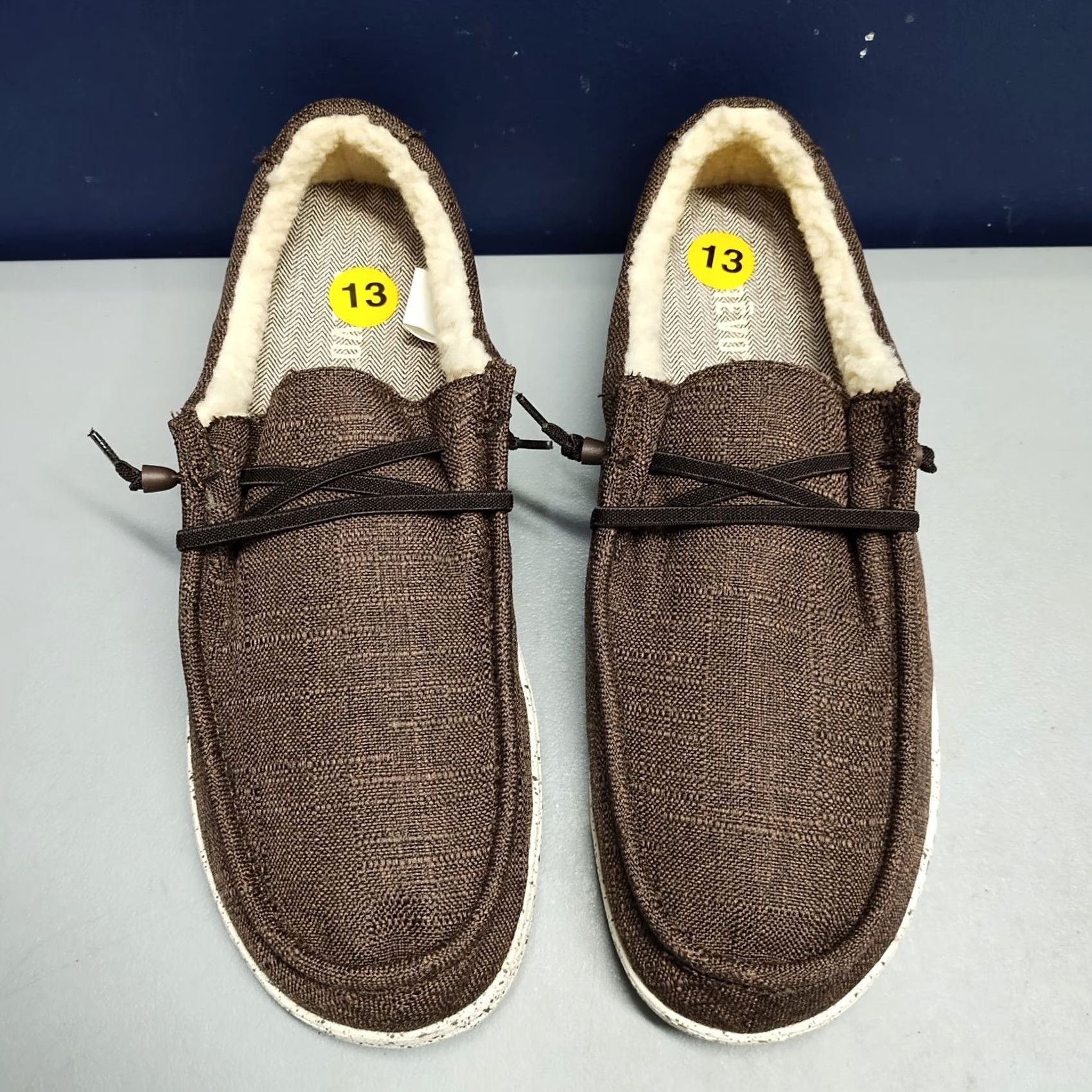 Vintage Crevo Mens Size 13 Slip On Loafers Brown White Faux Fur Lined Comfort Casual Shoe Size US 13 / EU 46 - 2 Thumbnail